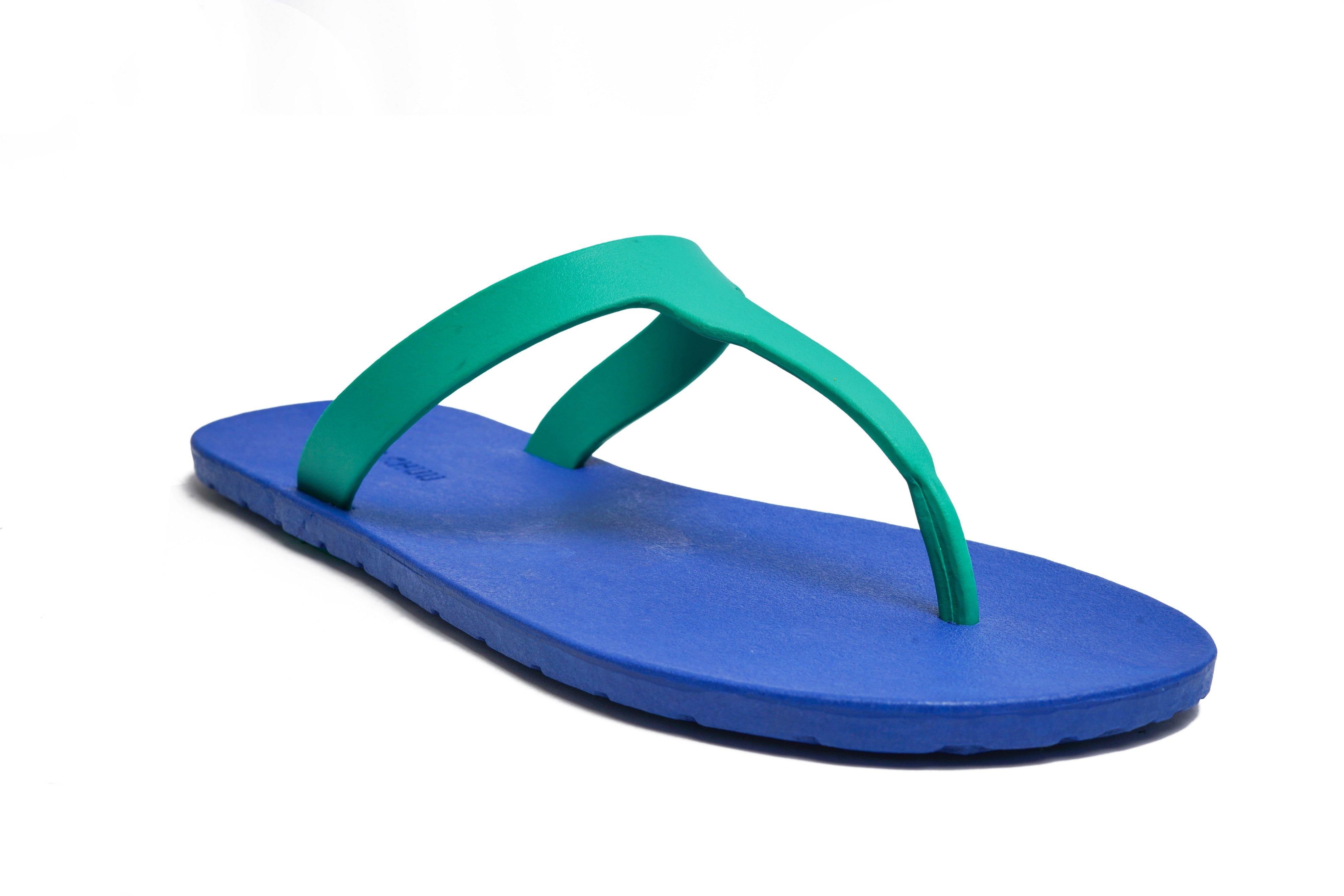 Thongs Blue Sole Green Strap - Moo Chuu India