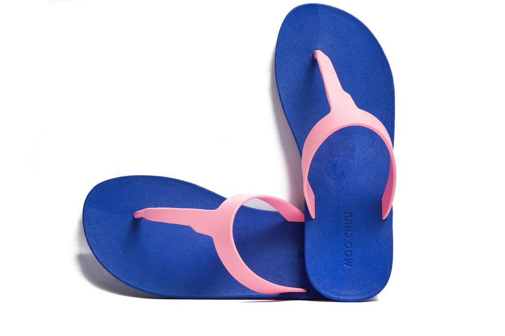 Thongs Blue Sole Light Pink Strap - Moo Chuu India