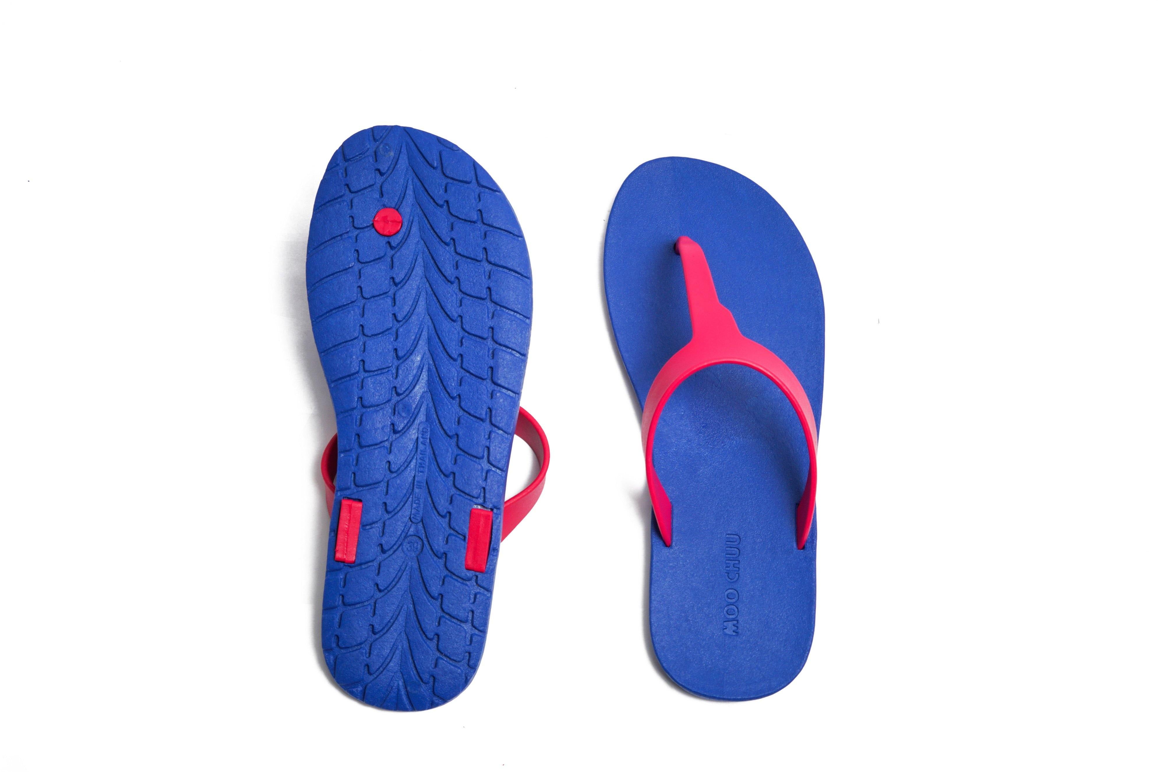 Thongs Blue Sole Pink Strap - Moo Chuu India
