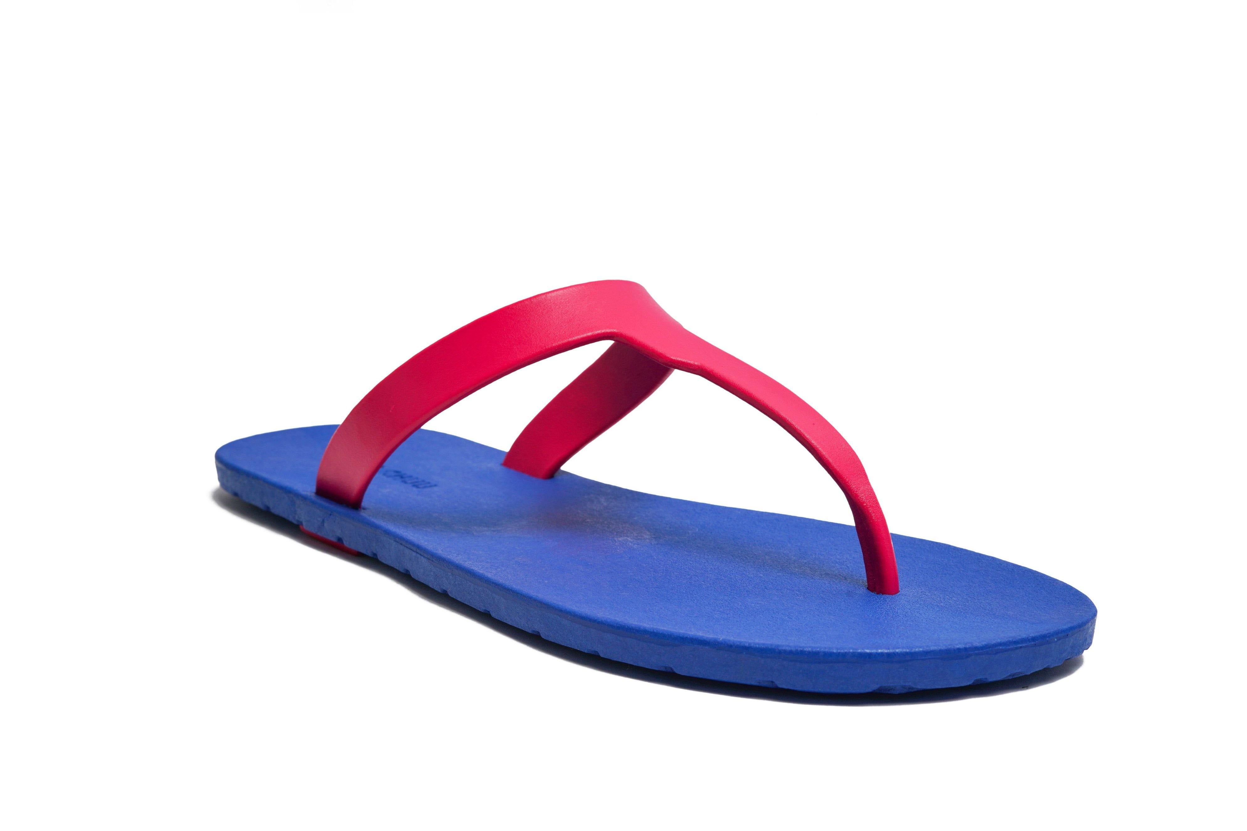 Thongs Blue Sole Pink Strap - Moo Chuu India