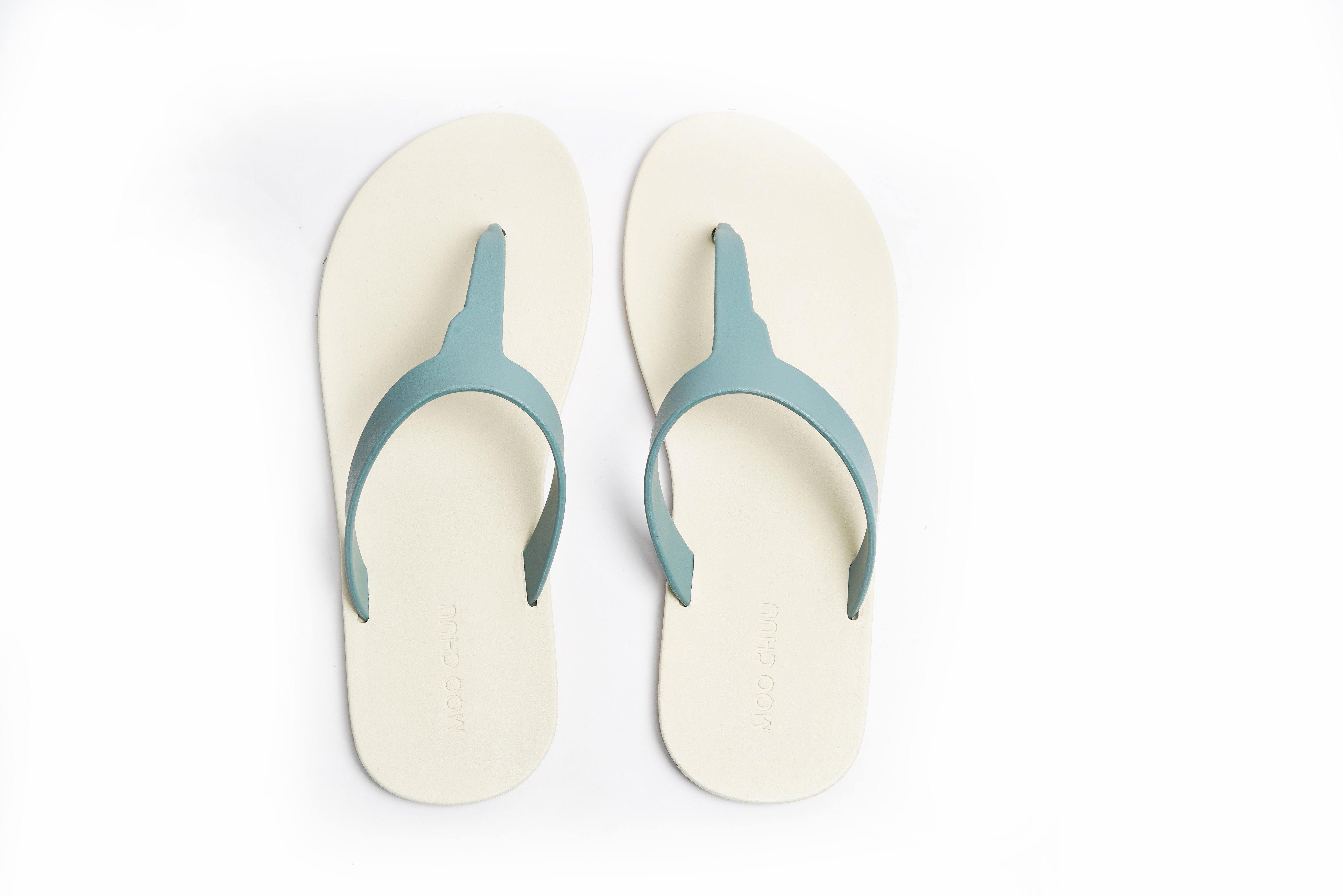 Thongs White Sole Grey Strap - Moo Chuu India