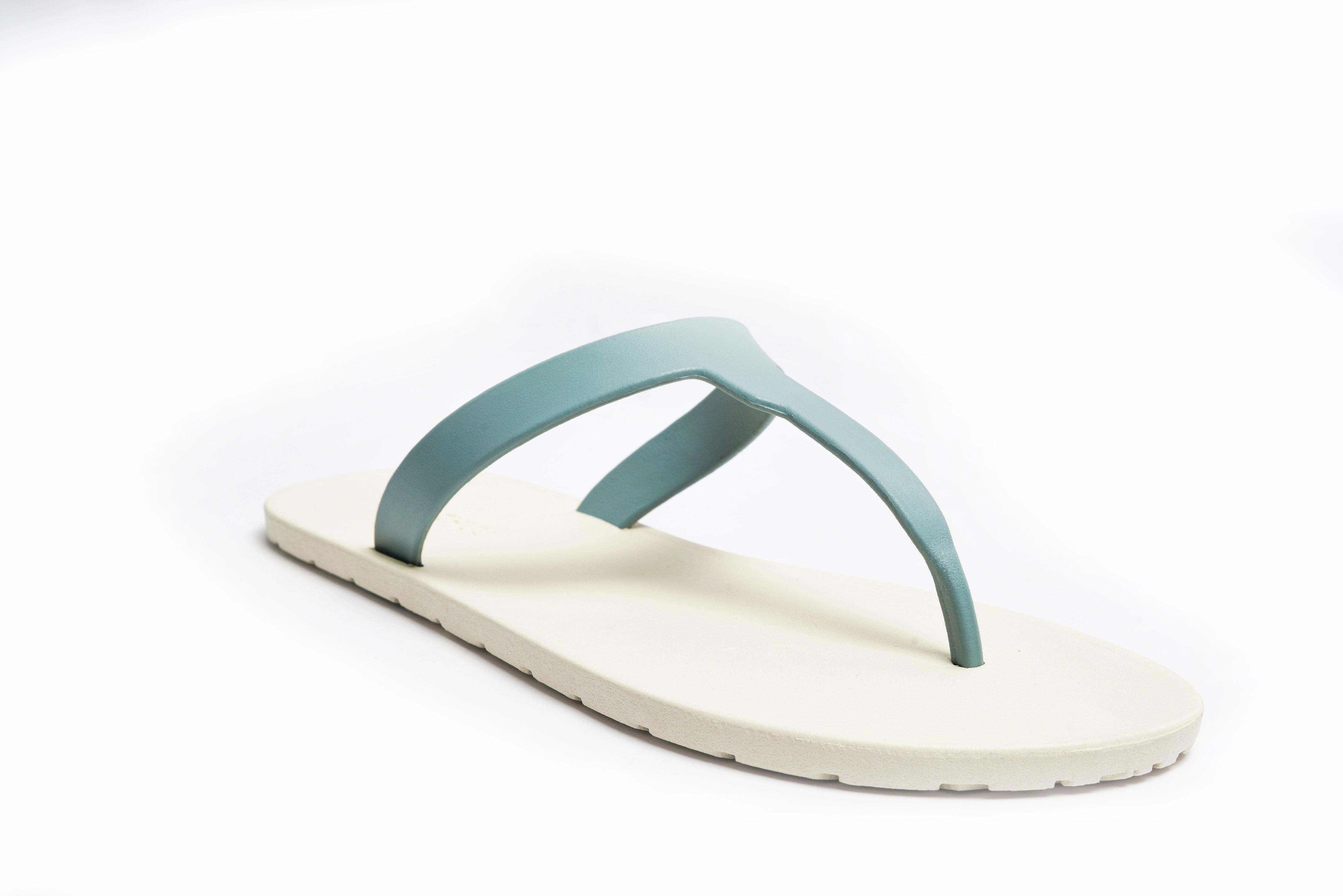 Thongs White Sole Grey Strap - Moo Chuu India