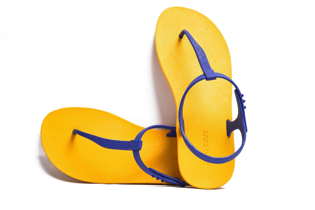 Saily Yellow Sole Blue Strap - Moo Chuu India