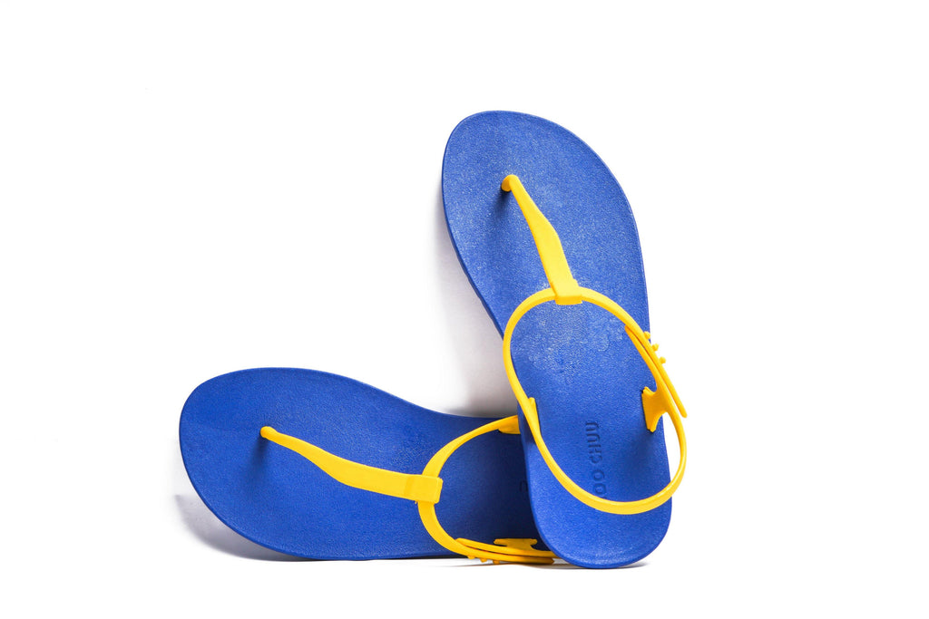 Saily Blue Sole Yellow Strap - Moo Chuu India