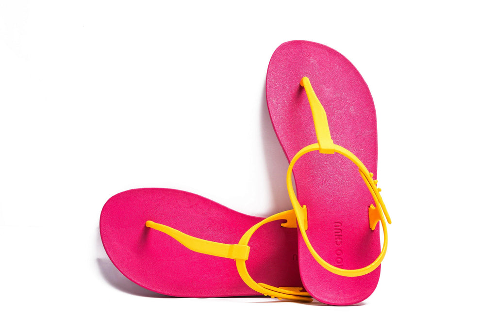 Saily Pink Sole Yellow Strap - Moo Chuu India