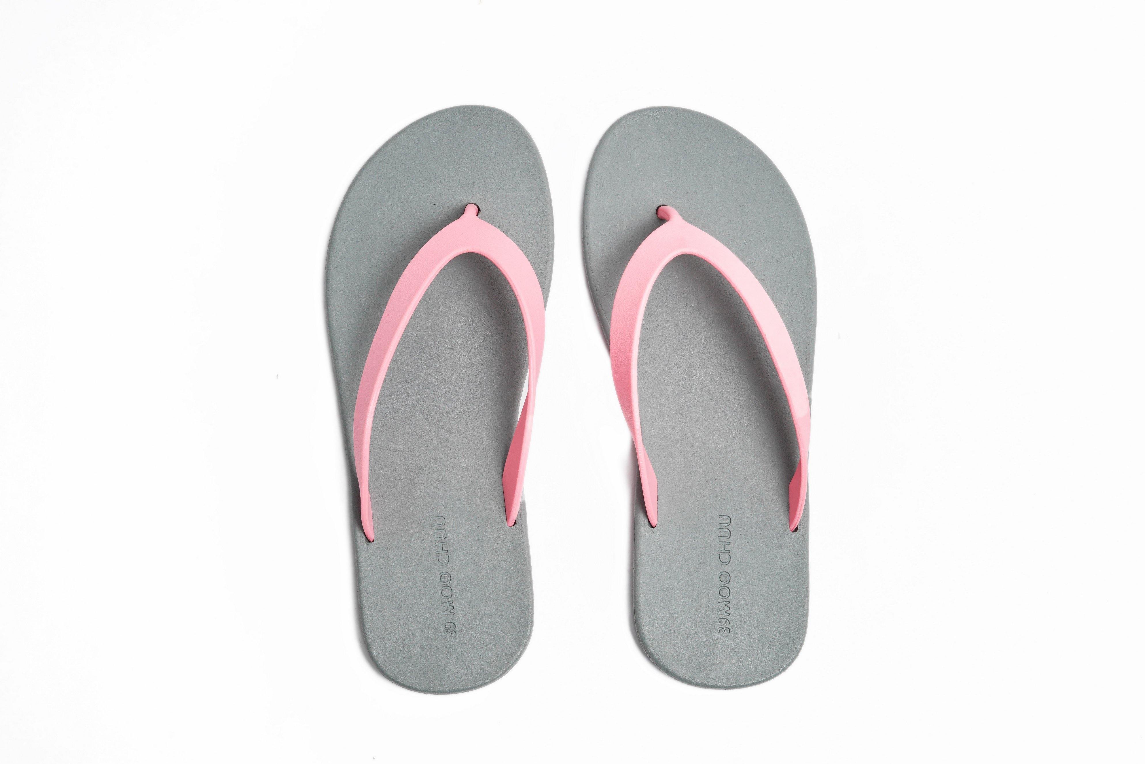 Flippy Grey Sole Light Pink Strap - Moo Chuu India