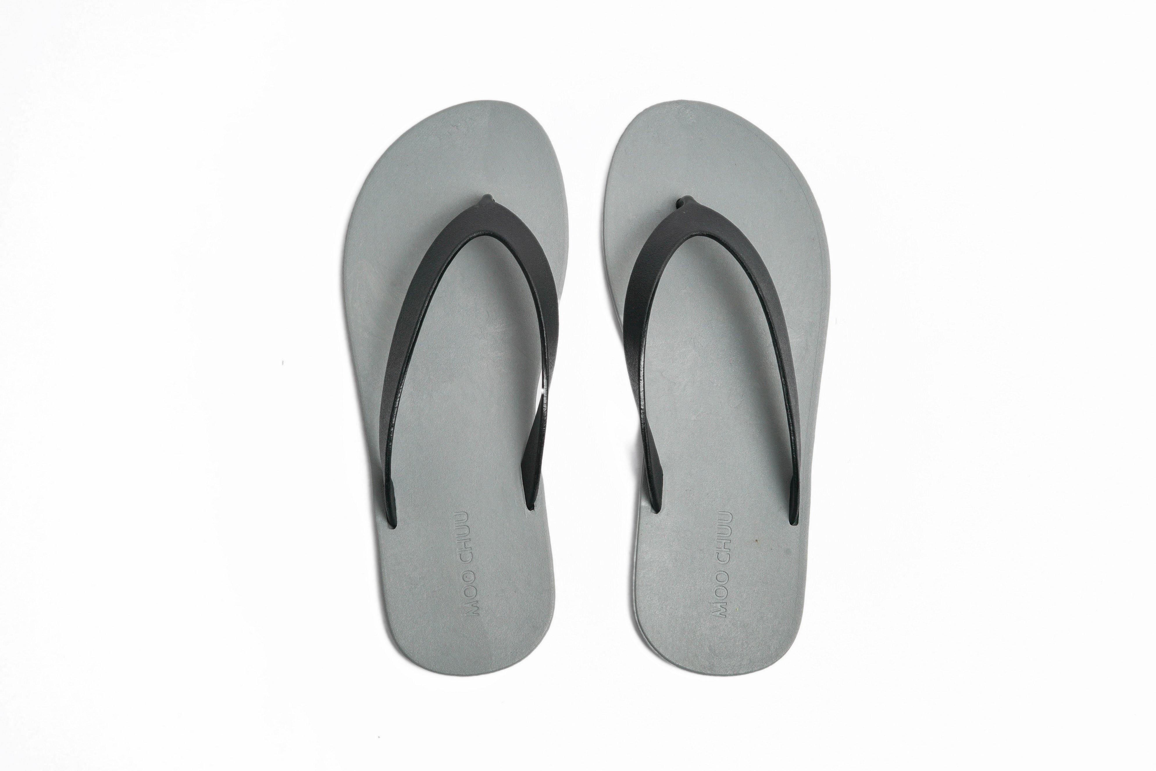 Flippy Grey Sole Black Strap - Moo Chuu India