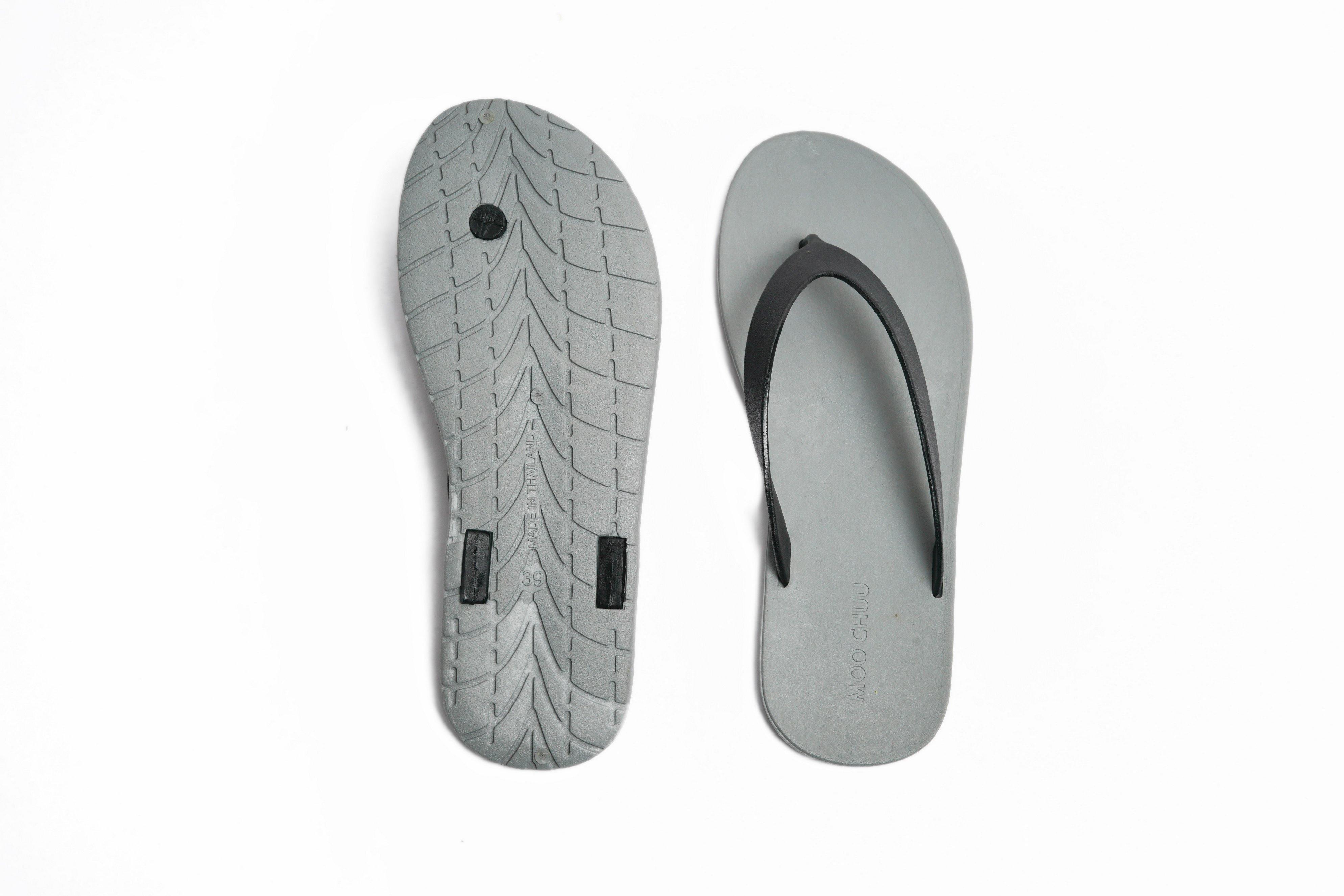 Flippy Grey Sole Black Strap - Moo Chuu India