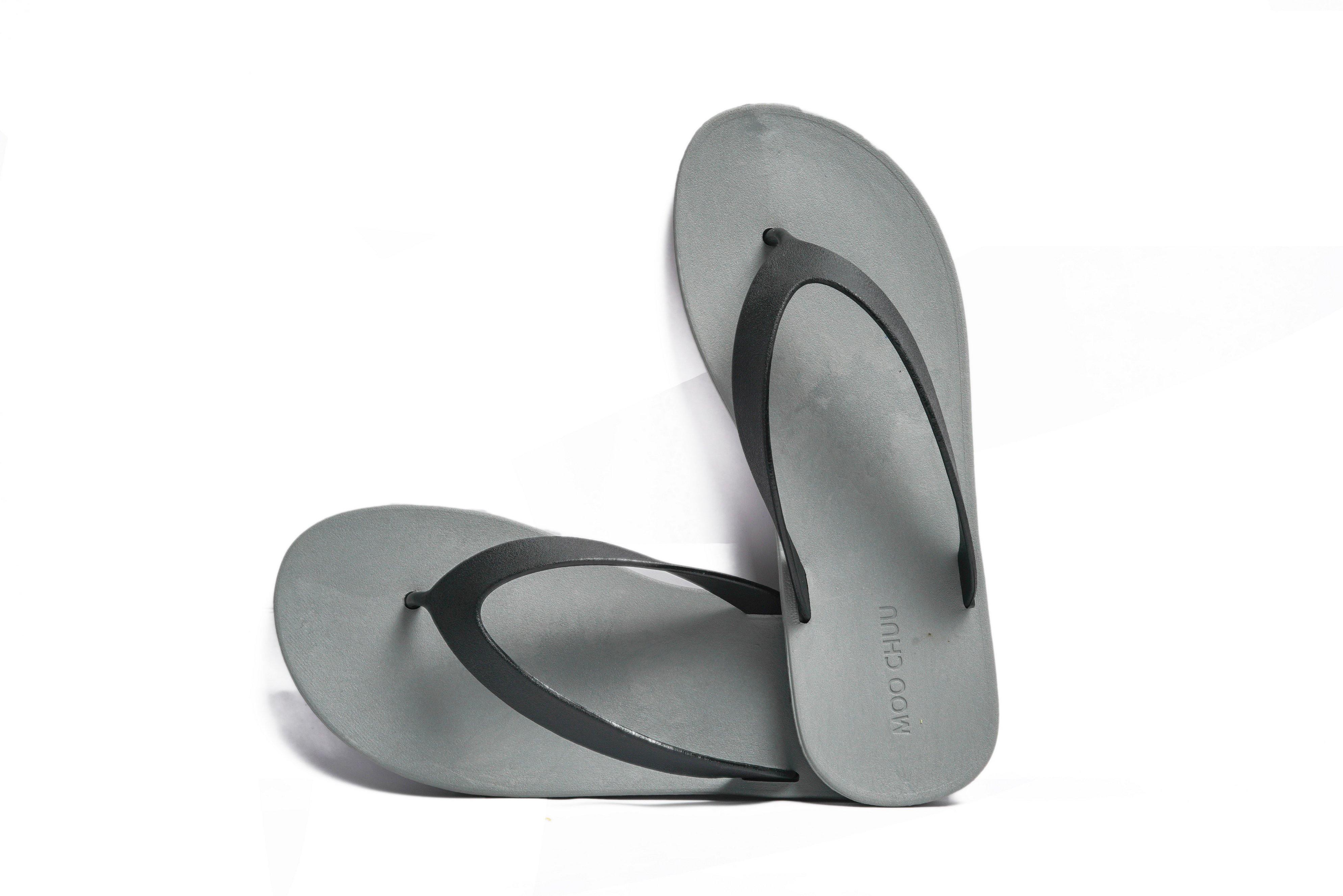 Flippy Grey Sole Black Strap - Moo Chuu India