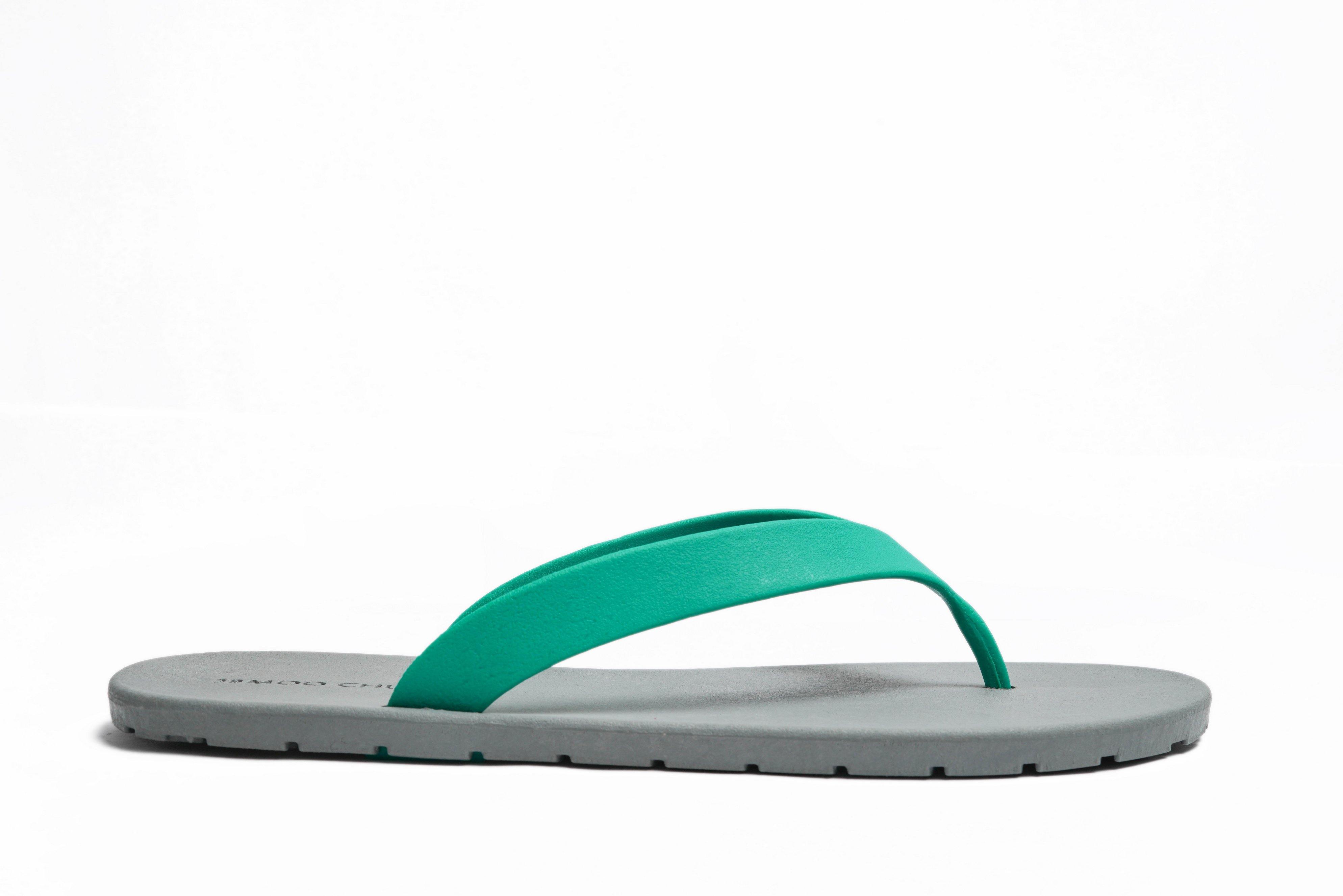 Flippy Grey Sole Green Strap - Moo Chuu India