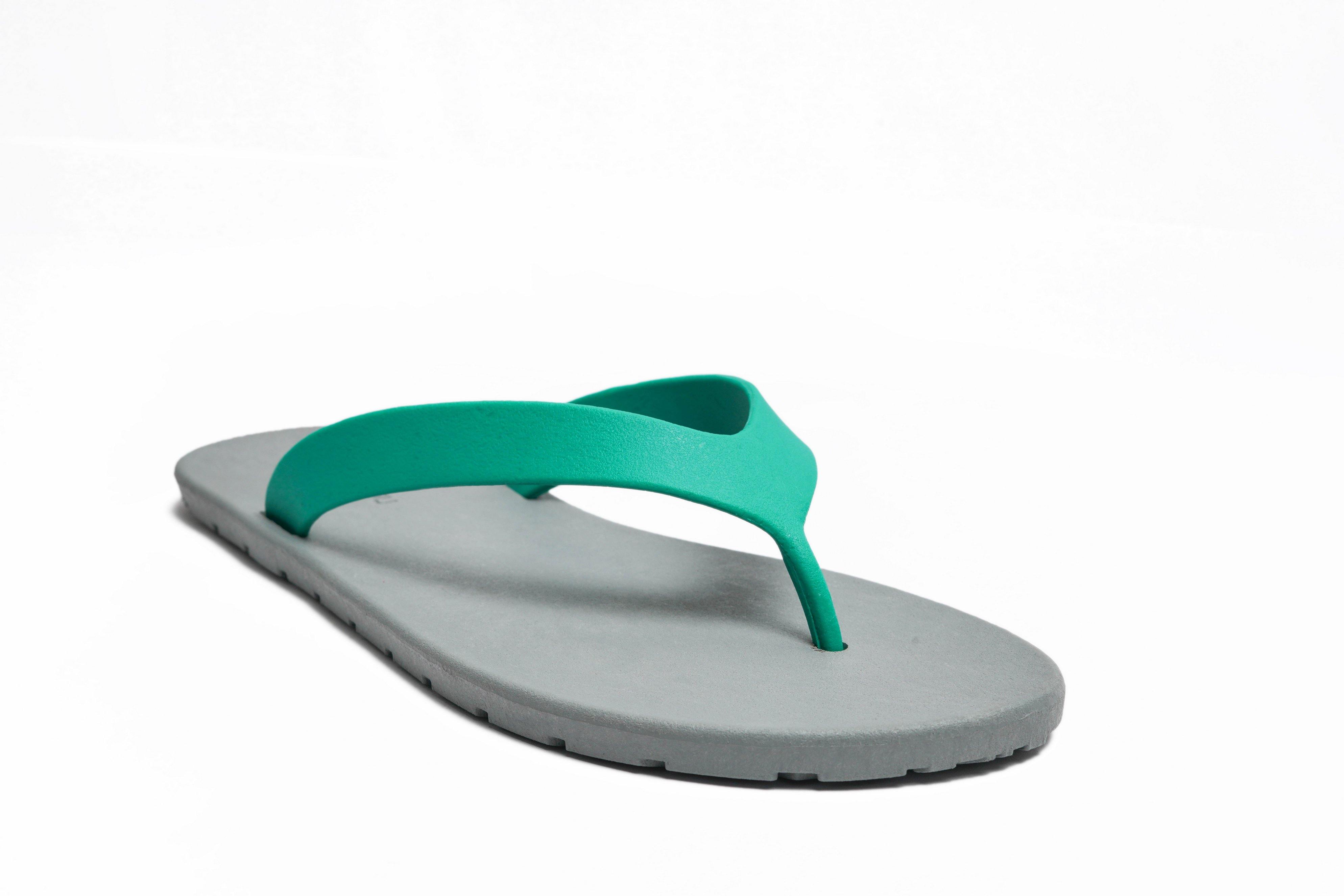 Flippy Grey Sole Green Strap - Moo Chuu India