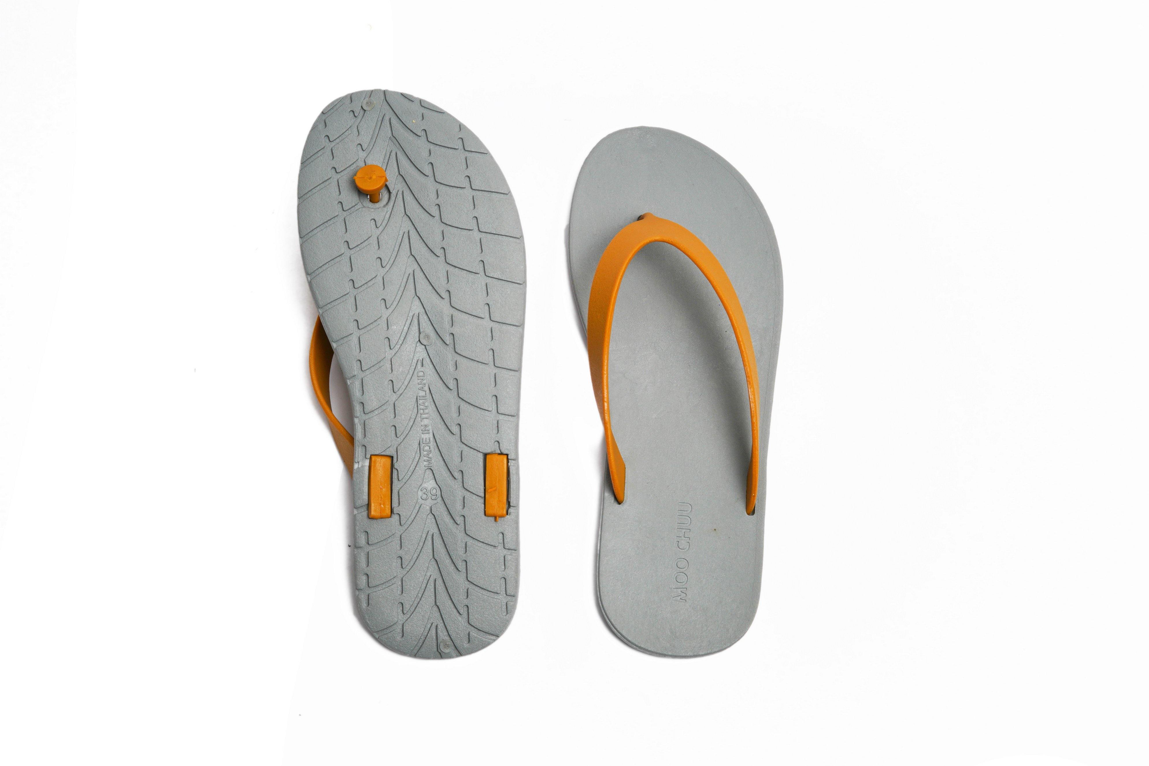 Flippy Grey Sole Caramel Strap - Moo Chuu India