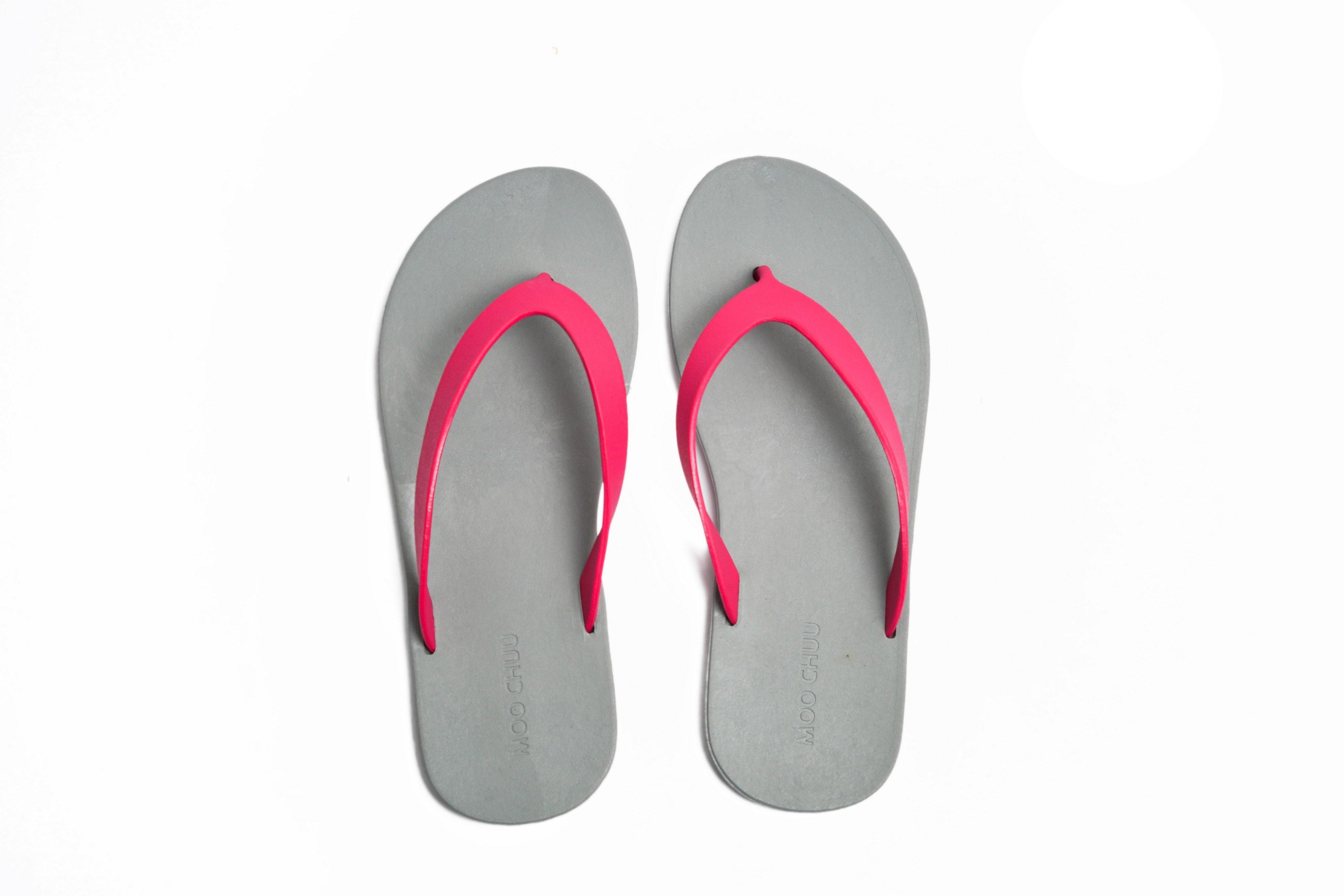 Flippy Grey Sole Pink Strap - Moo Chuu India