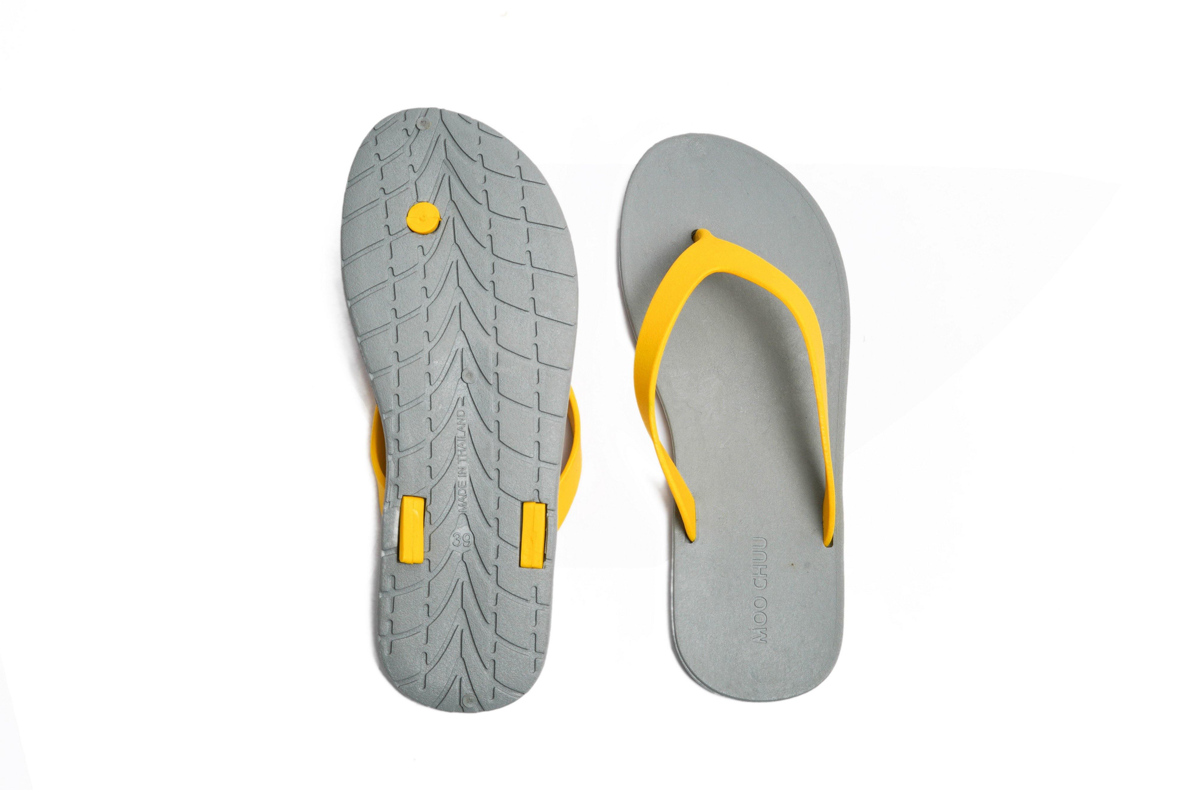 Flippy Grey Sole Yellow Strap - Moo Chuu India