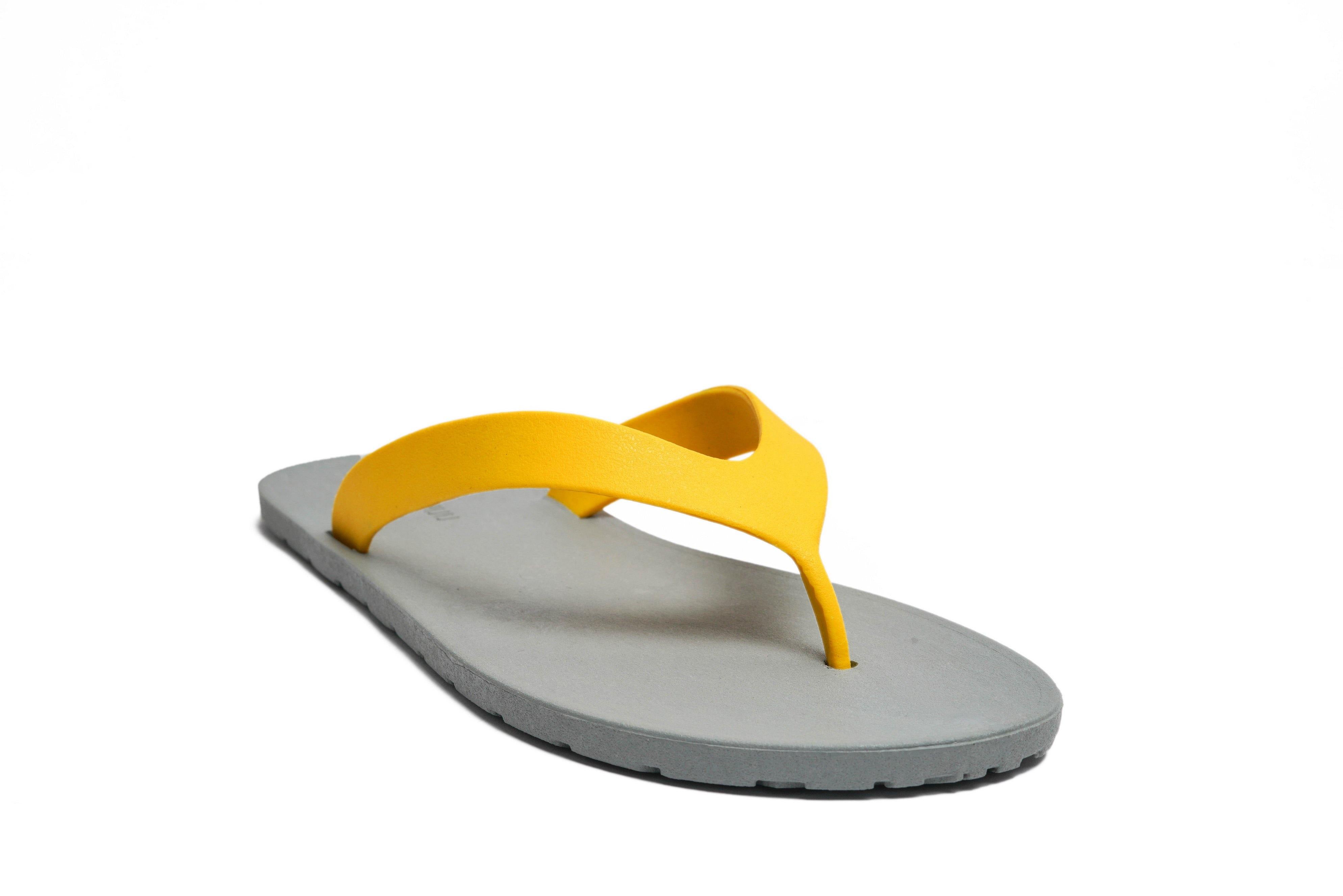 Flippy Grey Sole Yellow Strap - Moo Chuu India