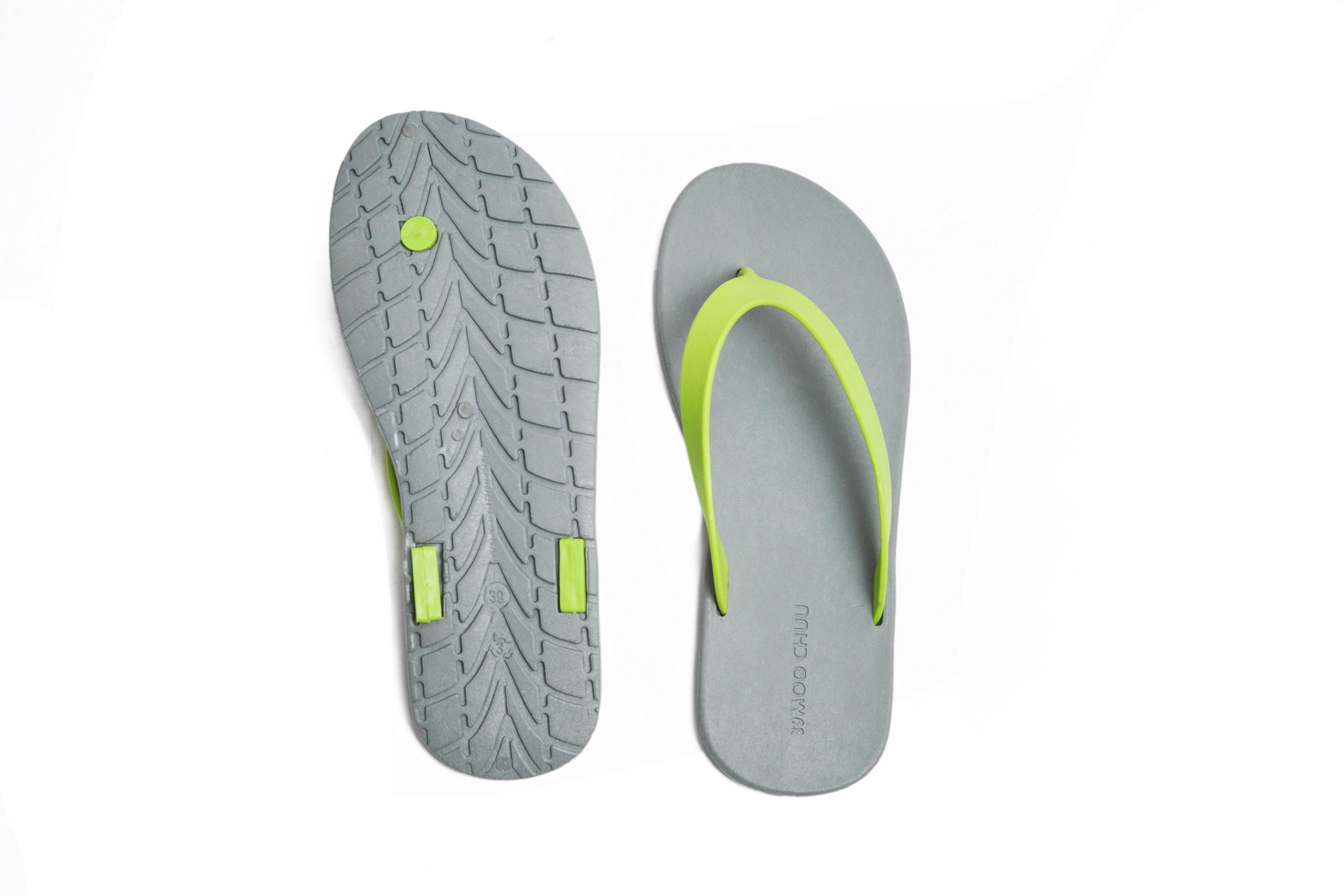 Flippy Grey Sole Lime Strap - Moo Chuu India