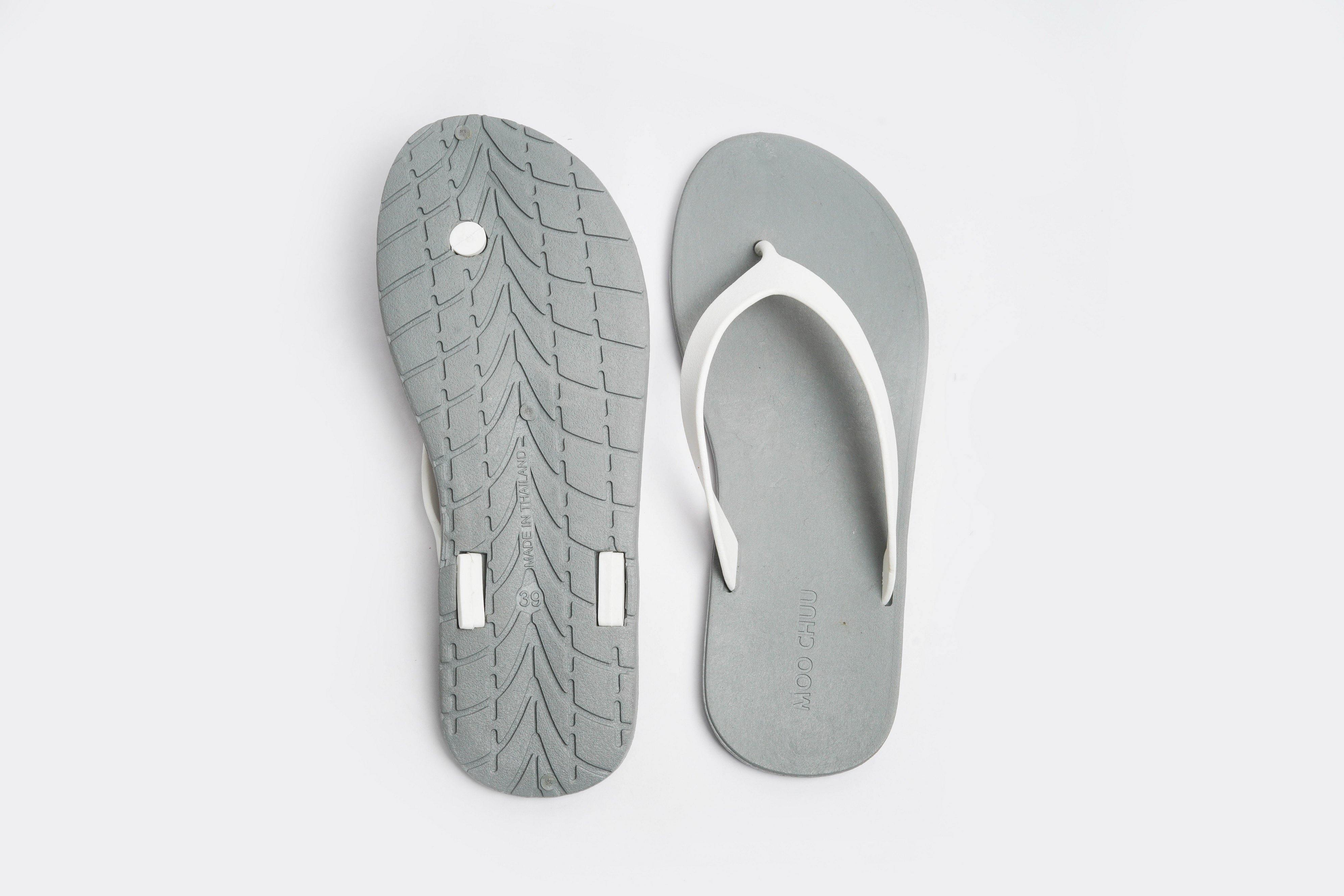 Flippy Grey Sole White Strap - Moo Chuu India