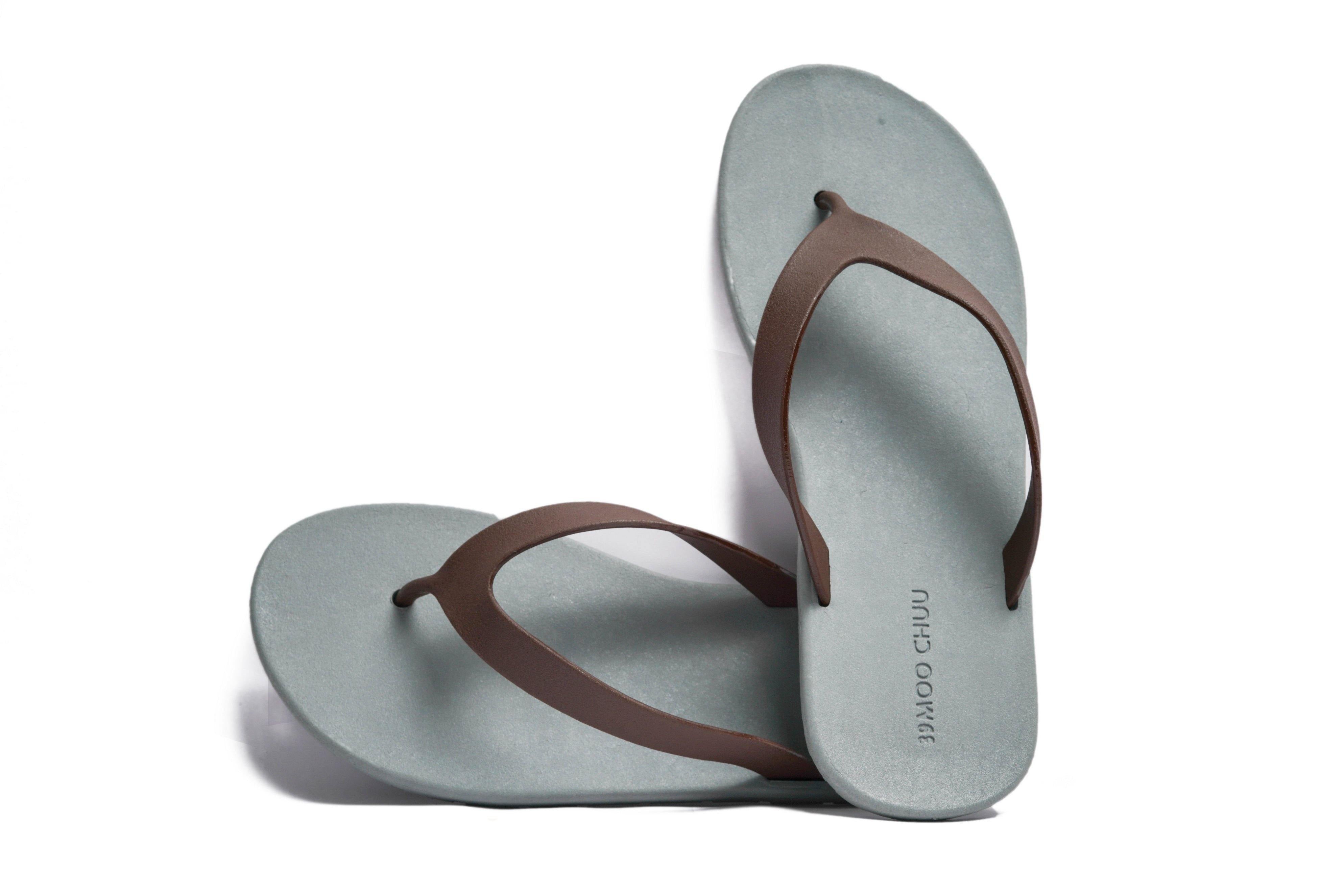 Flippy Grey Sole Brown Strap - Moo Chuu India