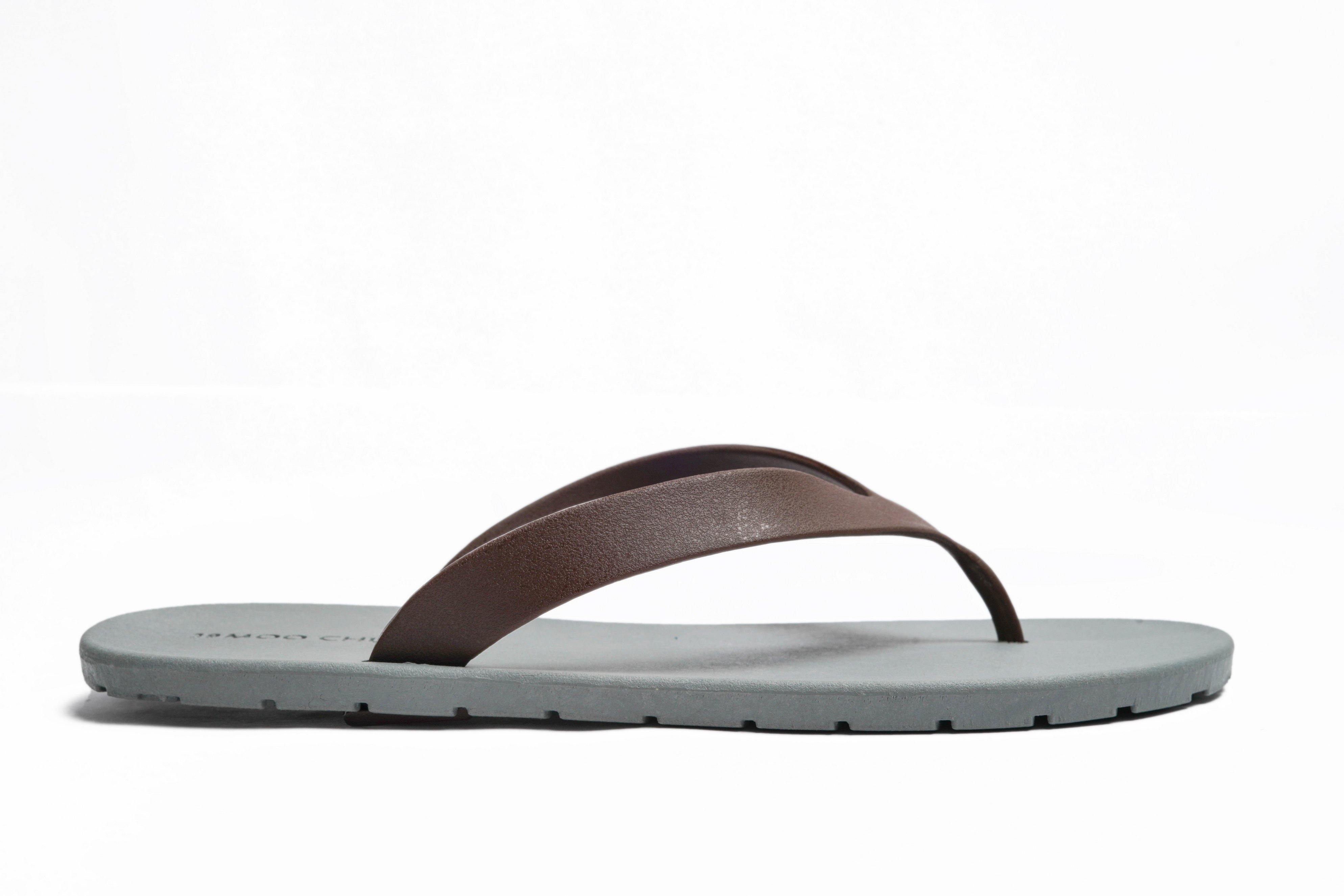 Flippy Grey Sole Brown Strap - Moo Chuu India