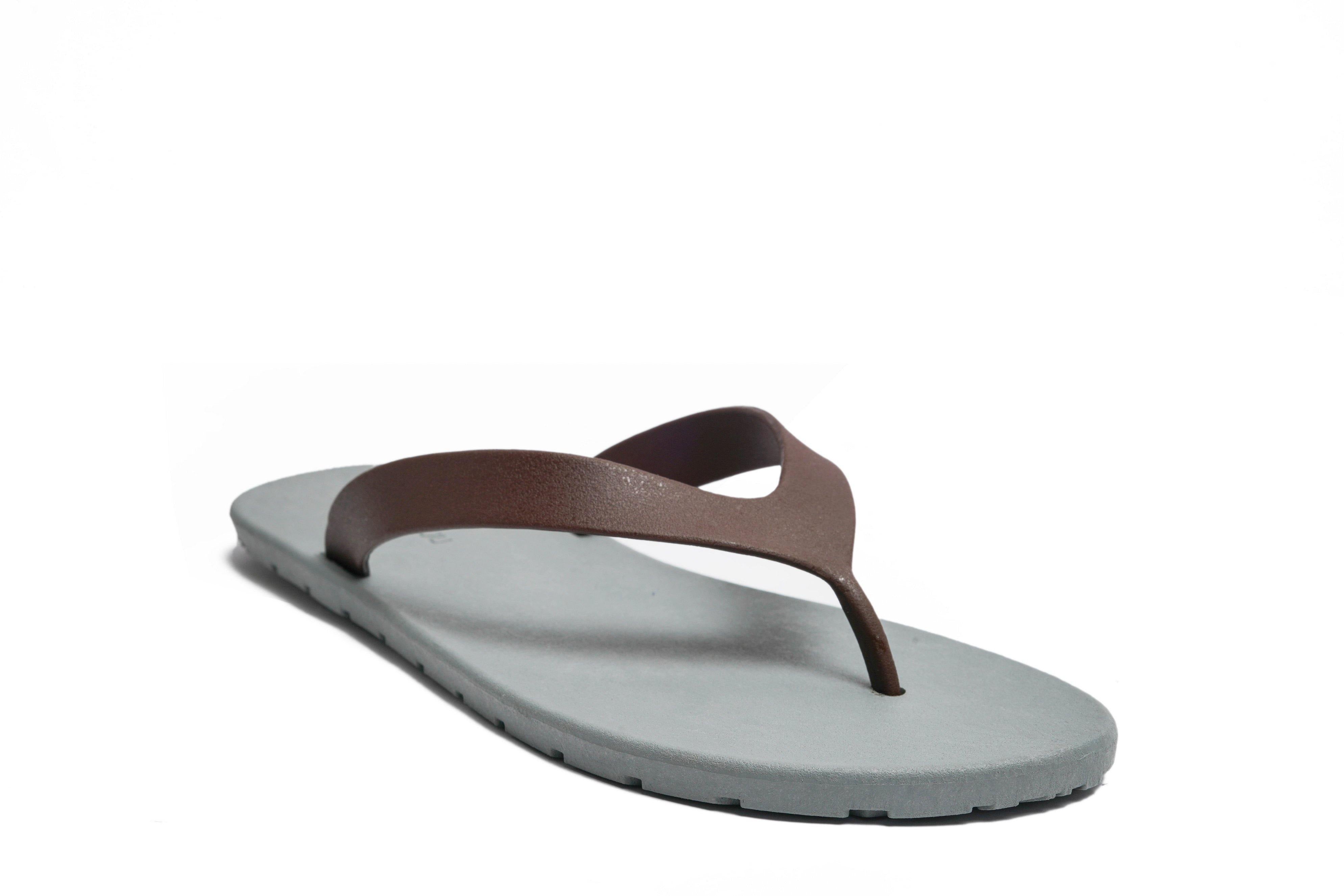 Flippy Grey Sole Brown Strap - Moo Chuu India