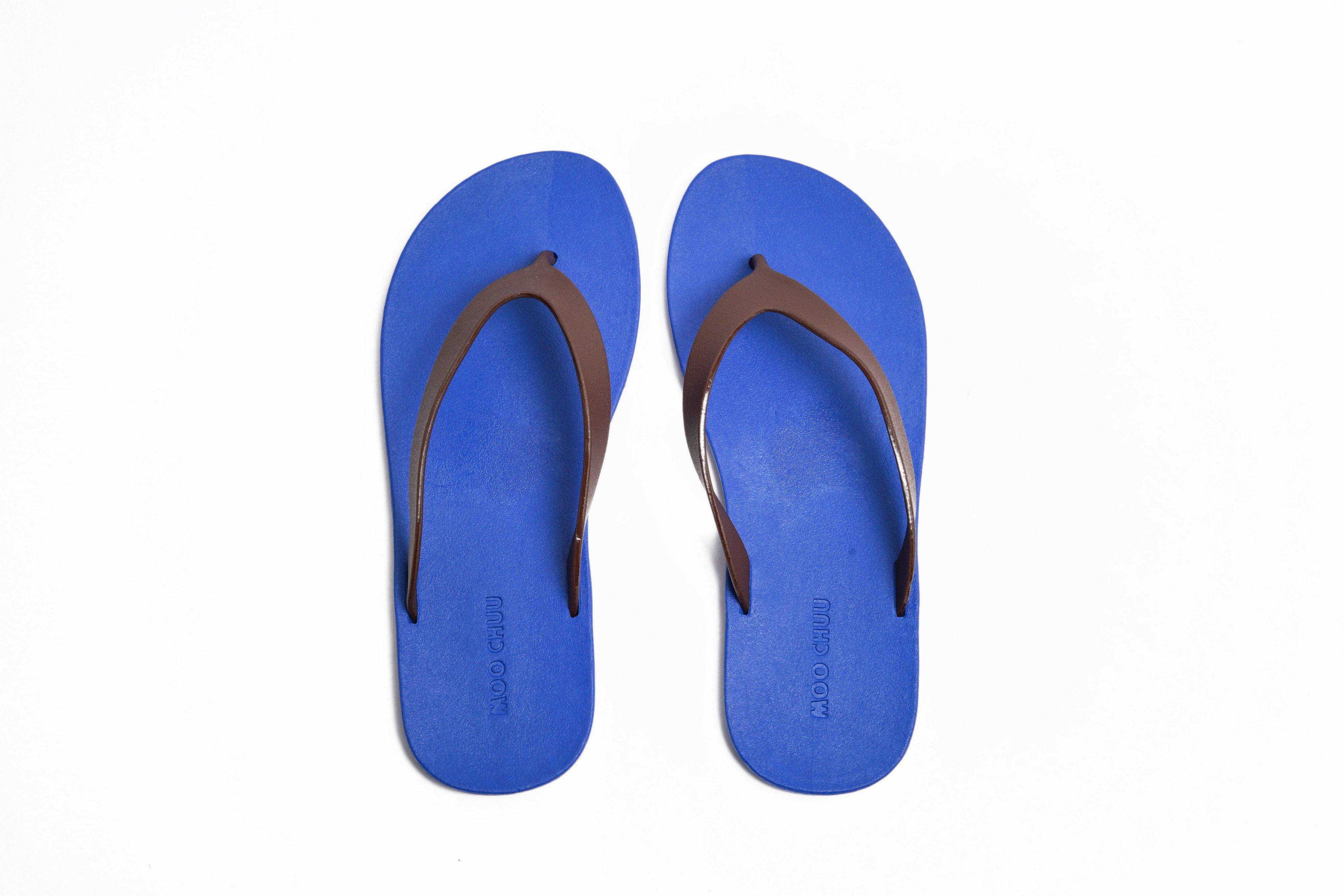 Flippy Blue Sole Brown Strap - Moo Chuu India