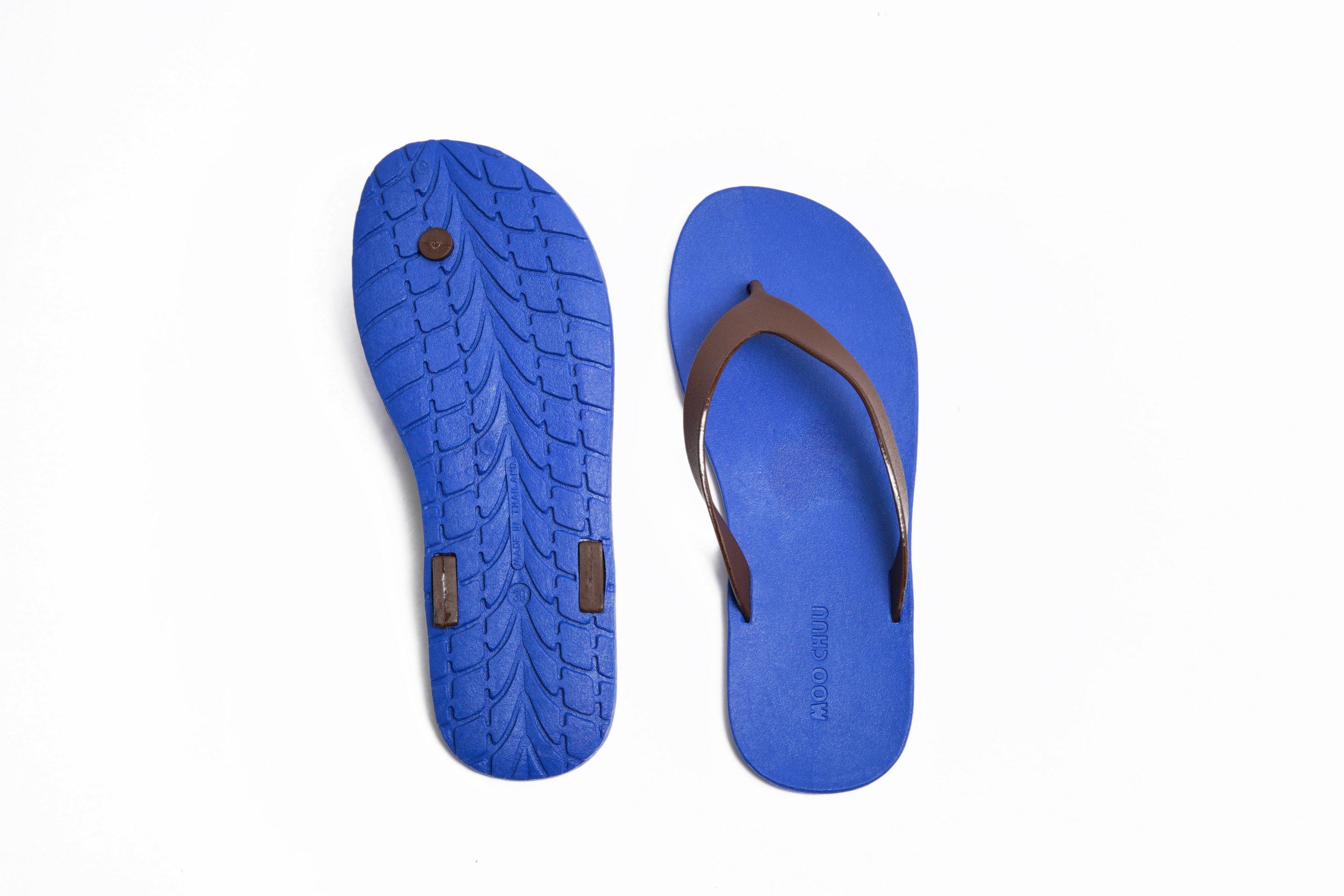 Flippy Blue Sole Brown Strap - Moo Chuu India