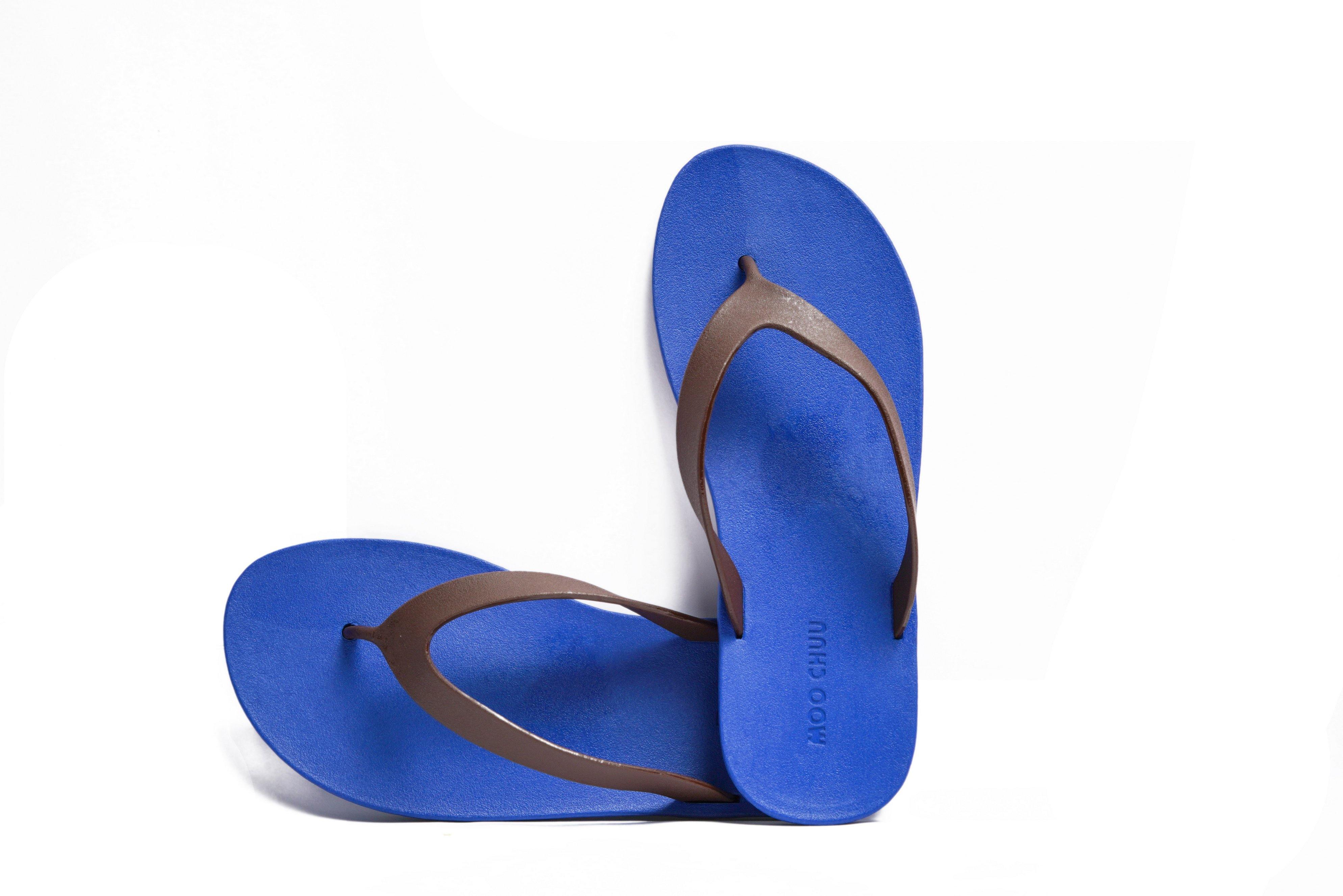 Flippy Blue Sole Brown Strap - Moo Chuu India
