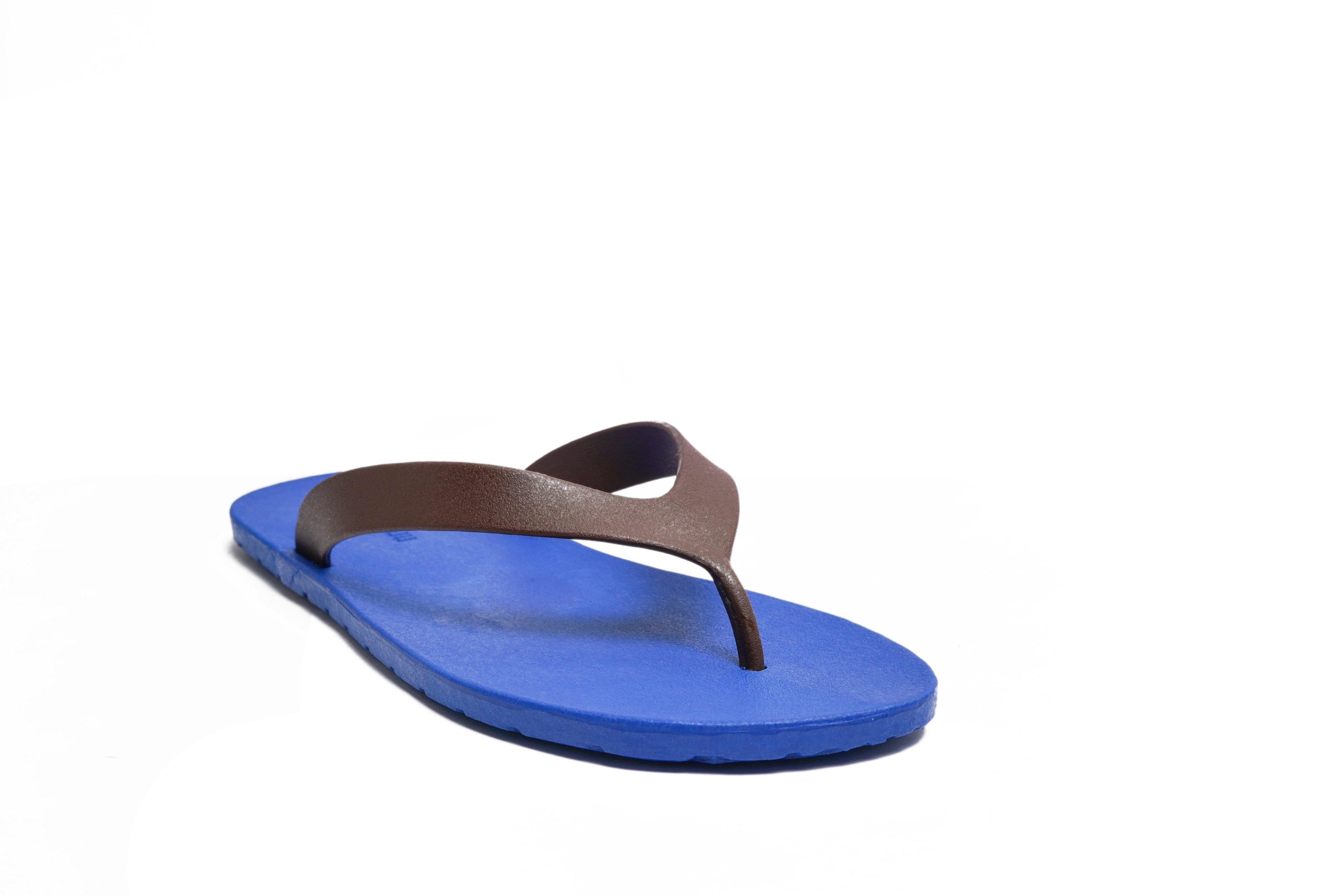 Flippy Blue Sole Brown Strap - Moo Chuu India
