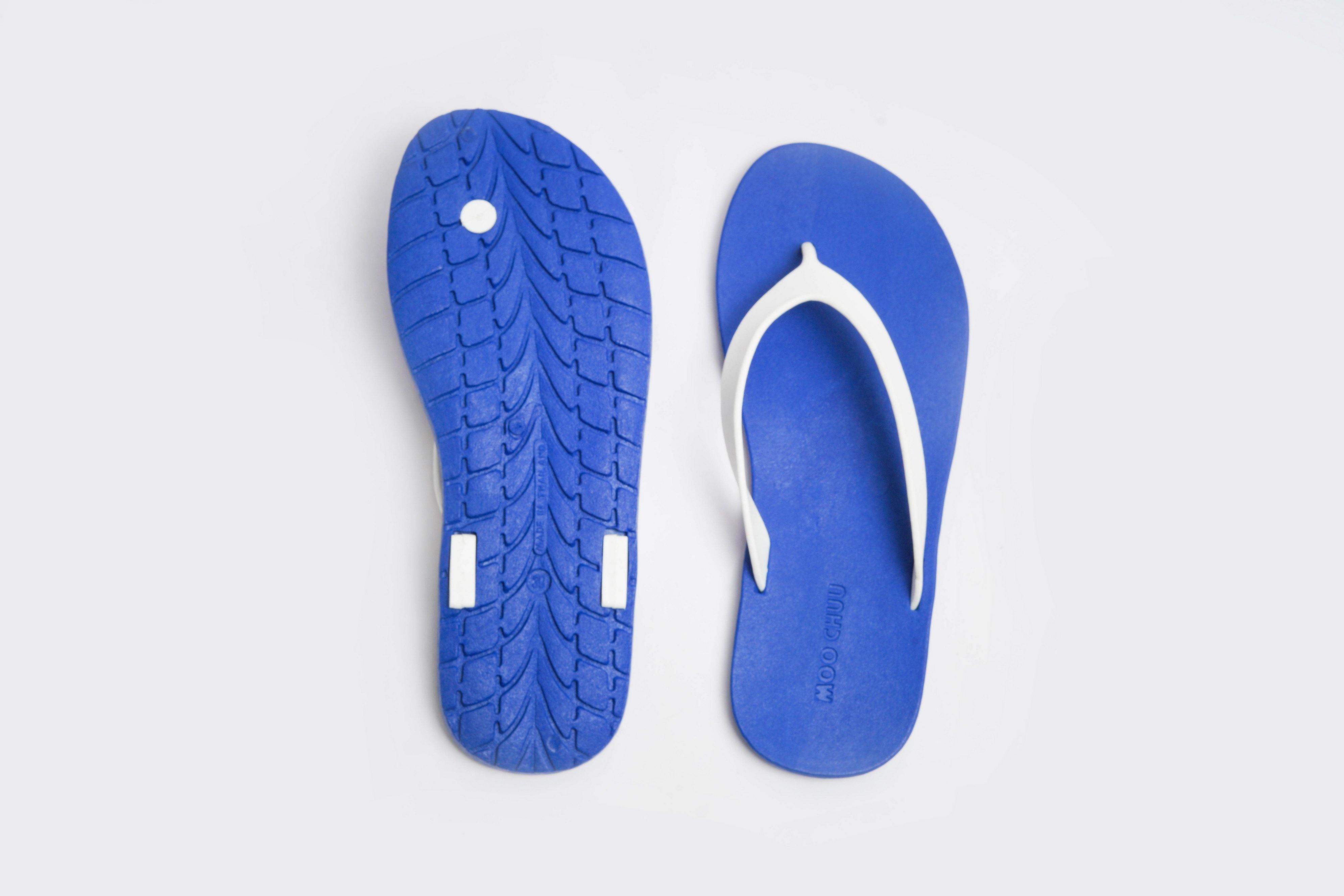 Flippy Blue Sole White Strap - Moo Chuu India