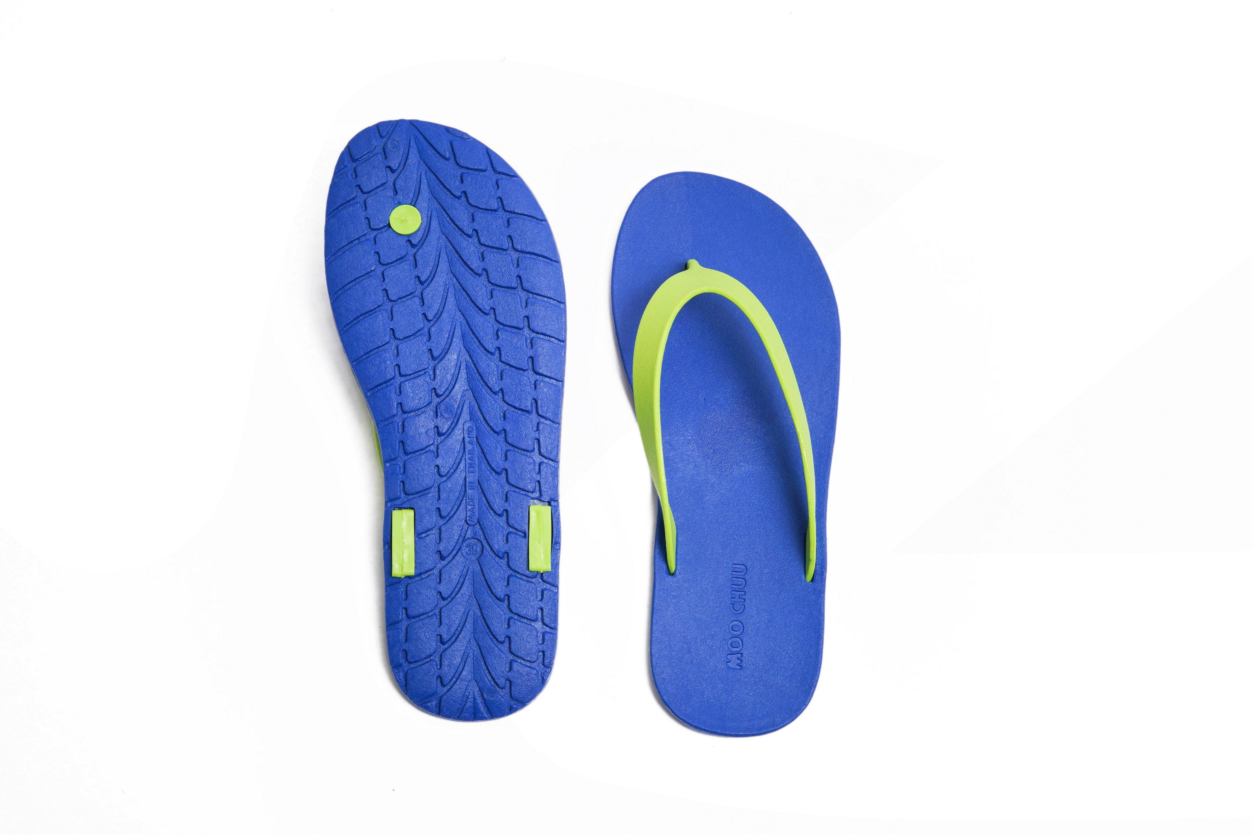 Flippy Blue Sole Lime Strap - Moo Chuu India