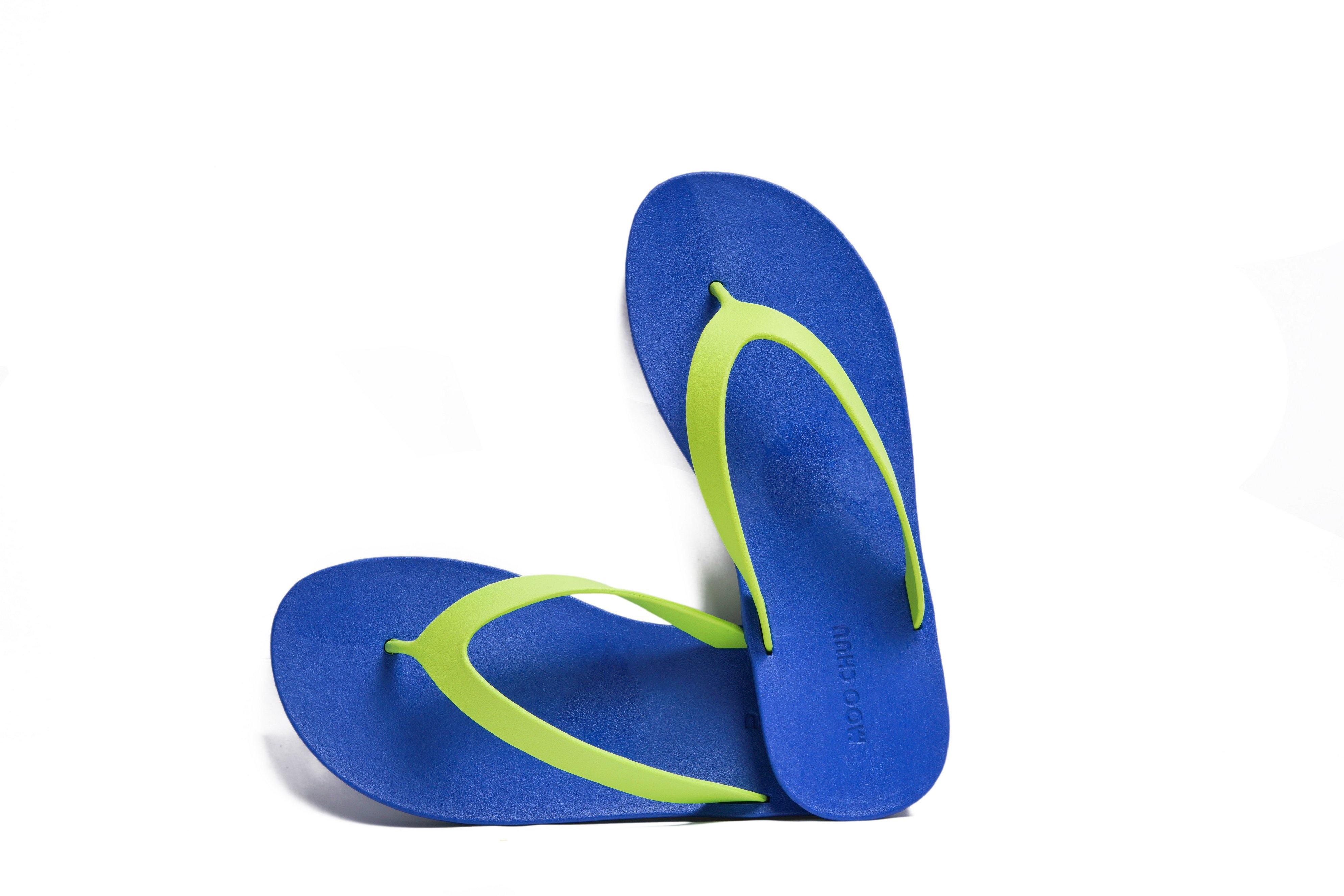 Flippy Blue Sole Lime Strap - Moo Chuu India