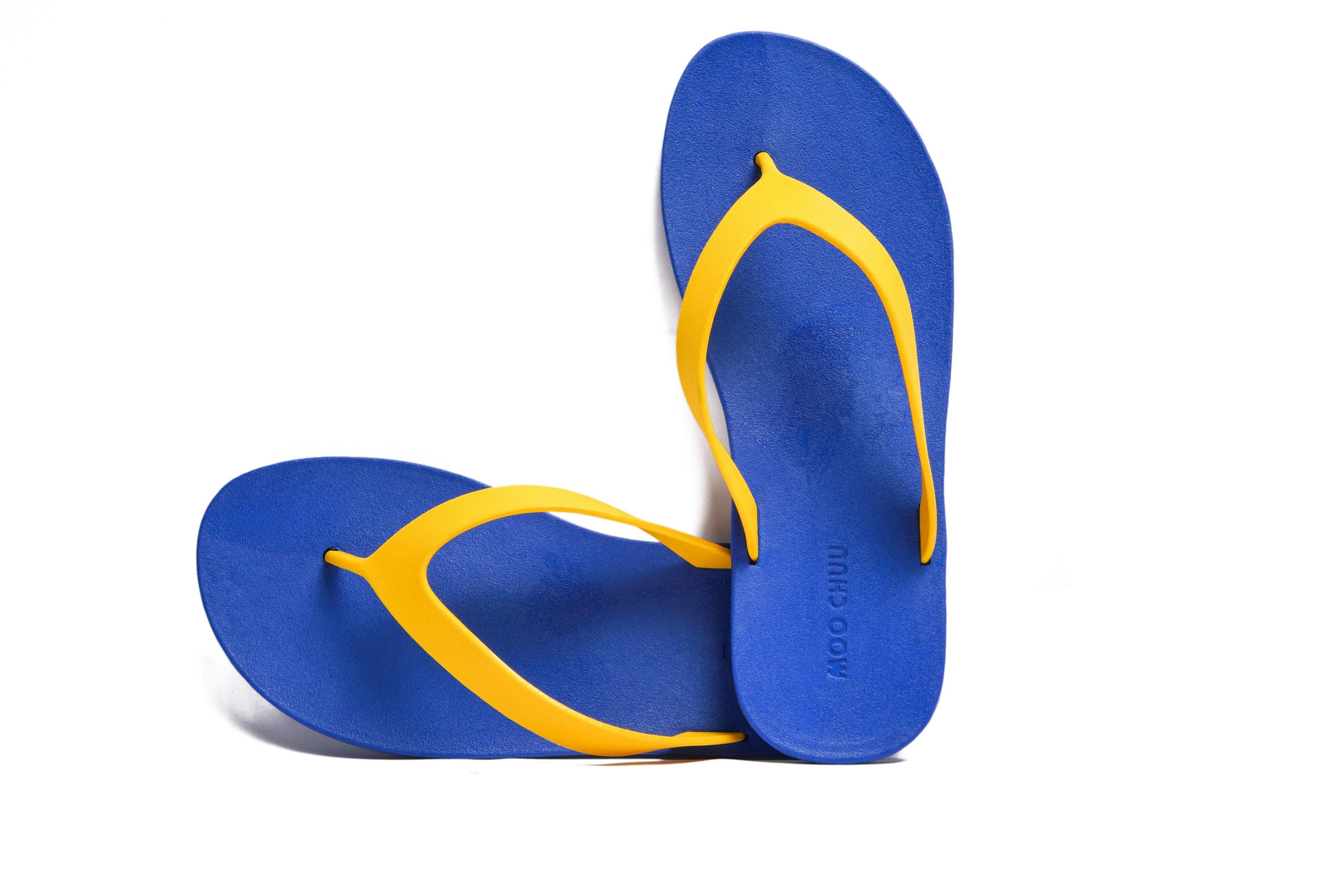 Flippy Blue Sole Yellow Strap - Moo Chuu India