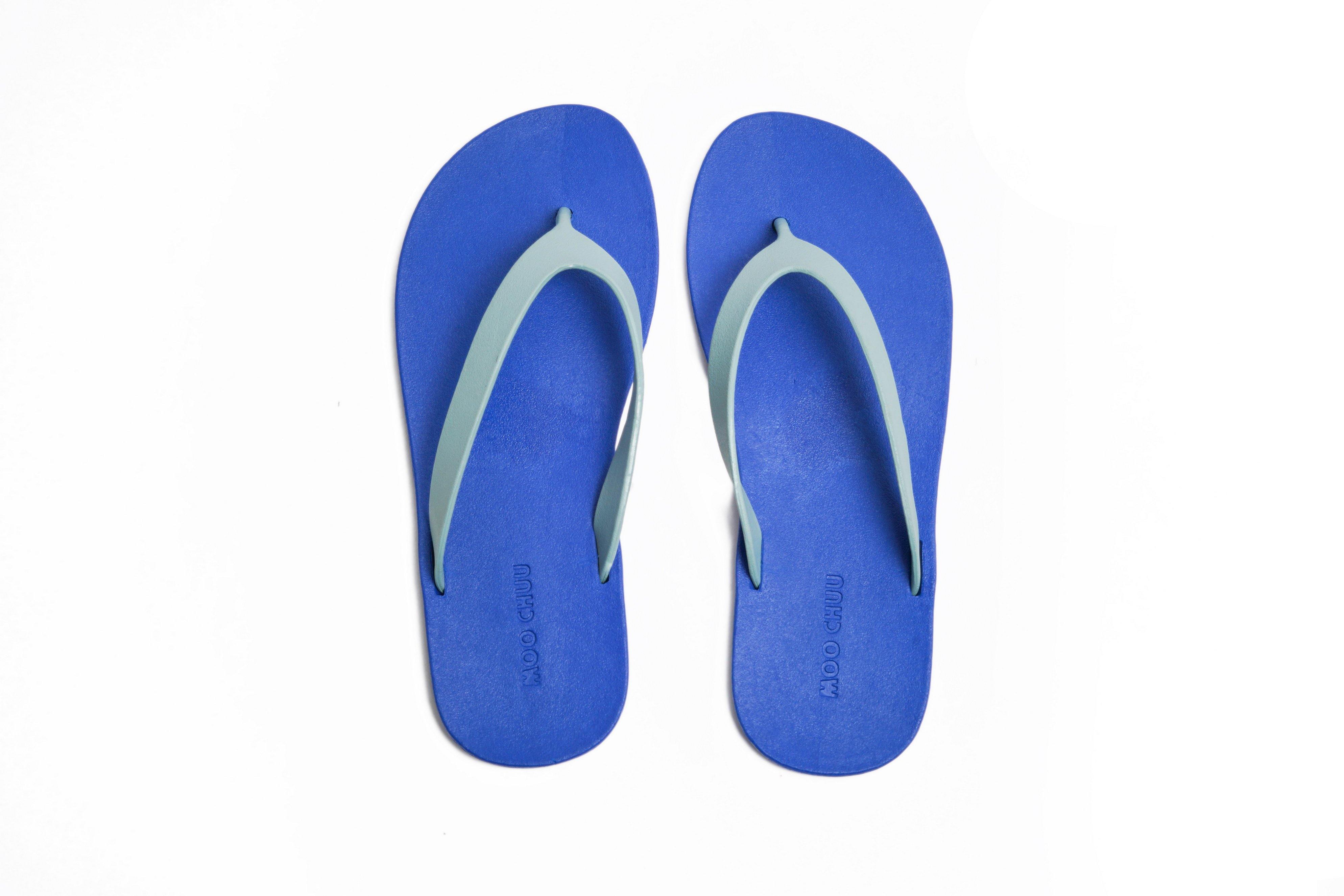 Flippy Blue Sole Grey Strap - Moo Chuu India