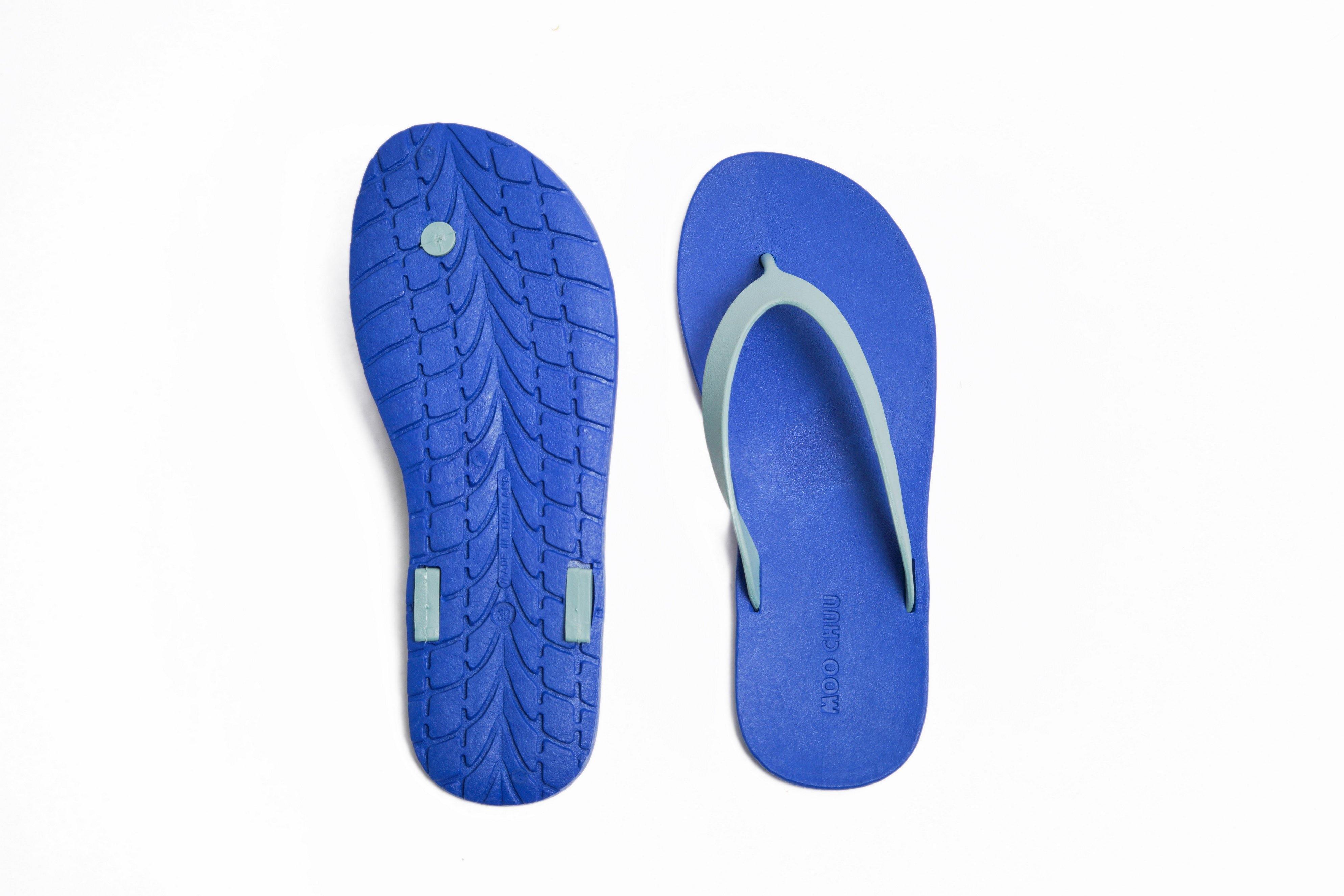 Flippy Blue Sole Grey Strap - Moo Chuu India