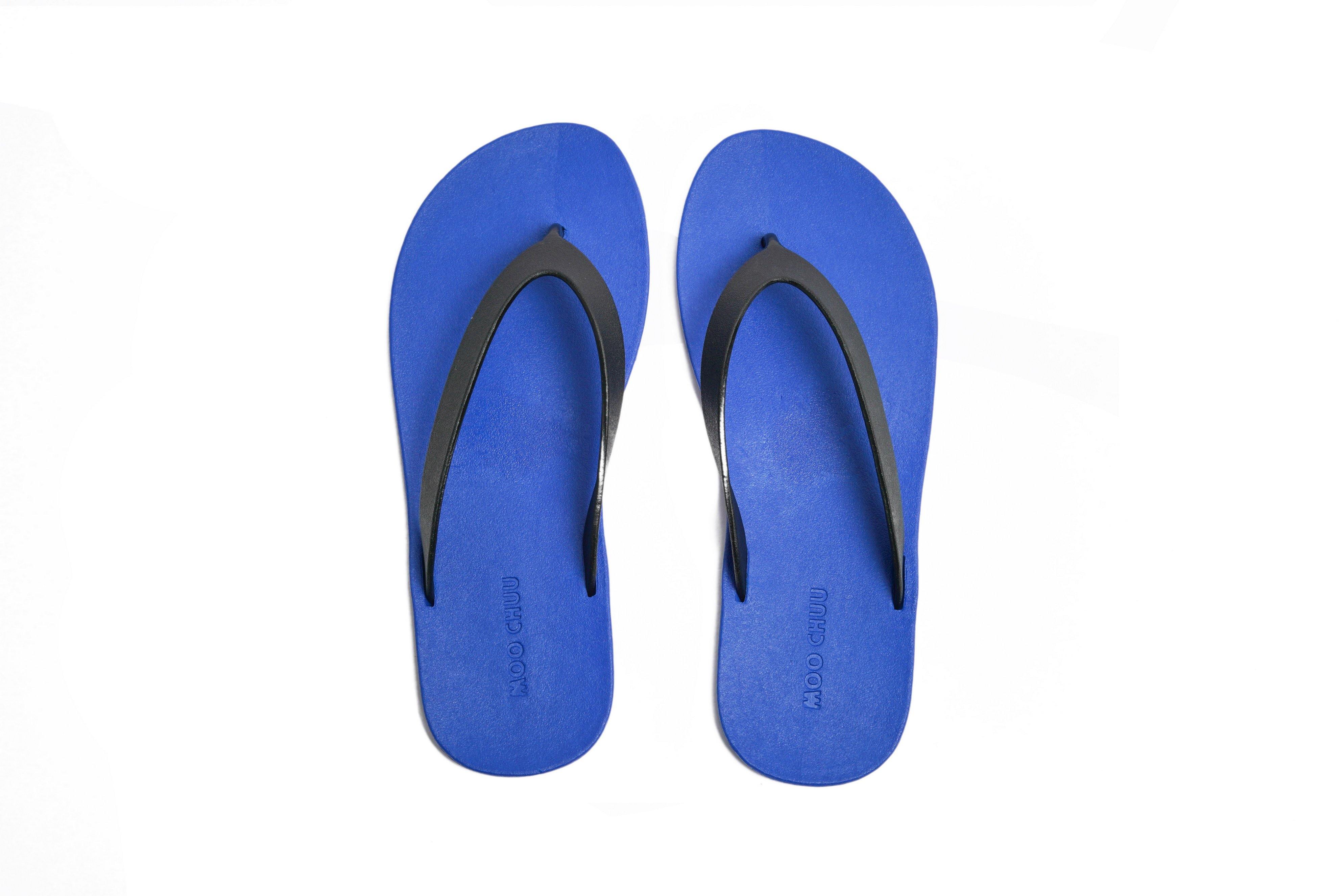 Flippy Blue Sole Black Strap - Moo Chuu India