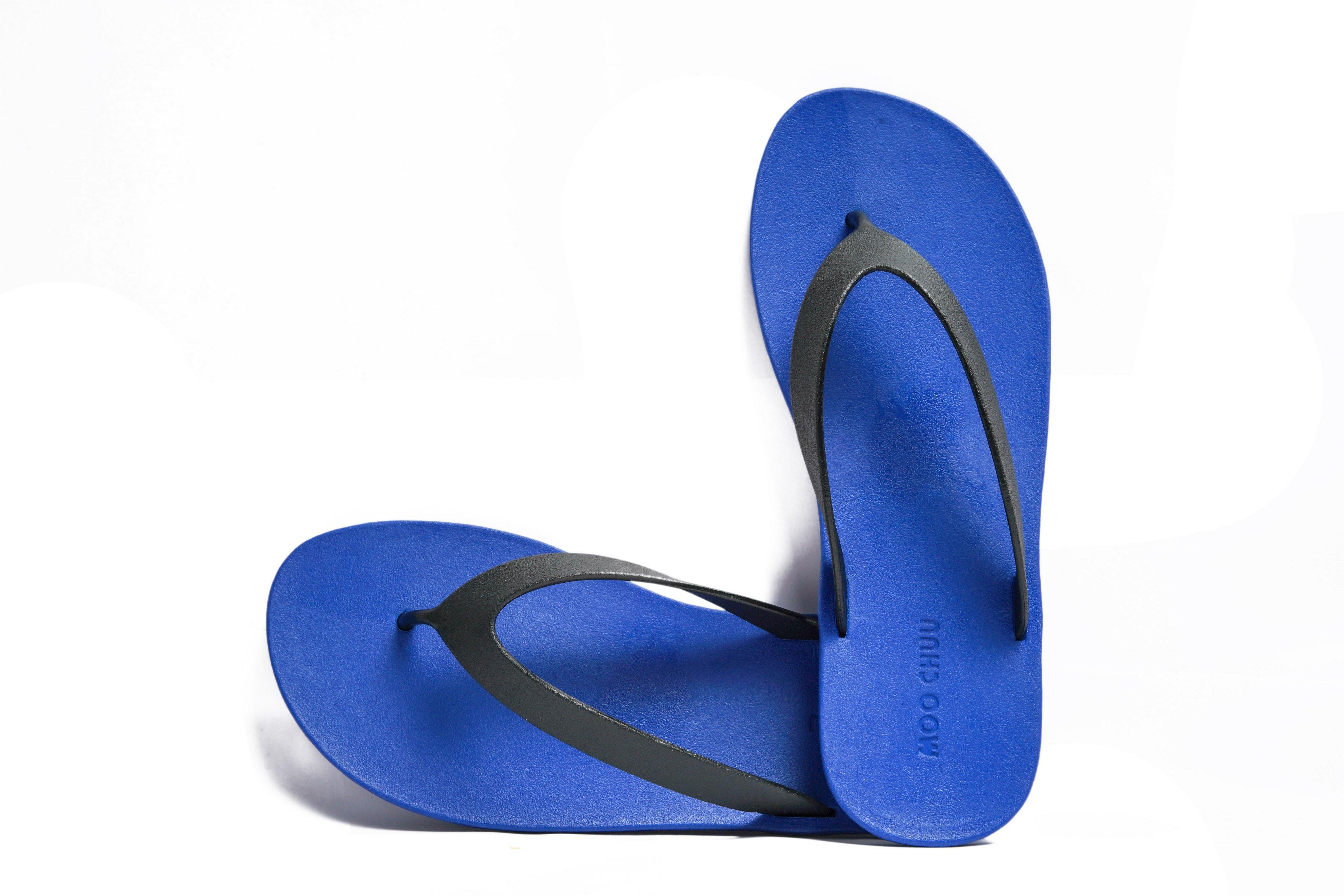 Flippy Blue Sole Black Strap - Moo Chuu India