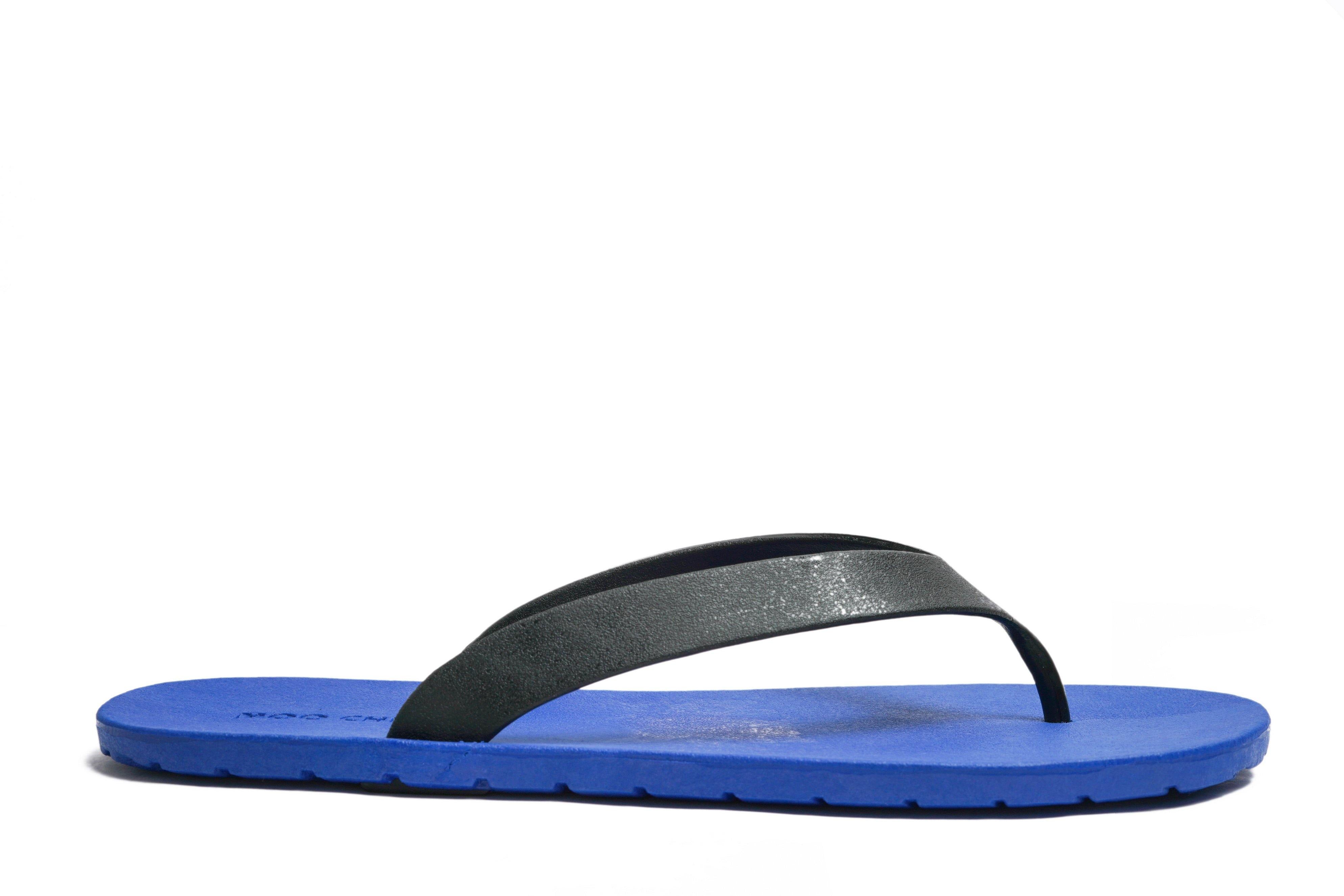 Flippy Blue Sole Black Strap - Moo Chuu India