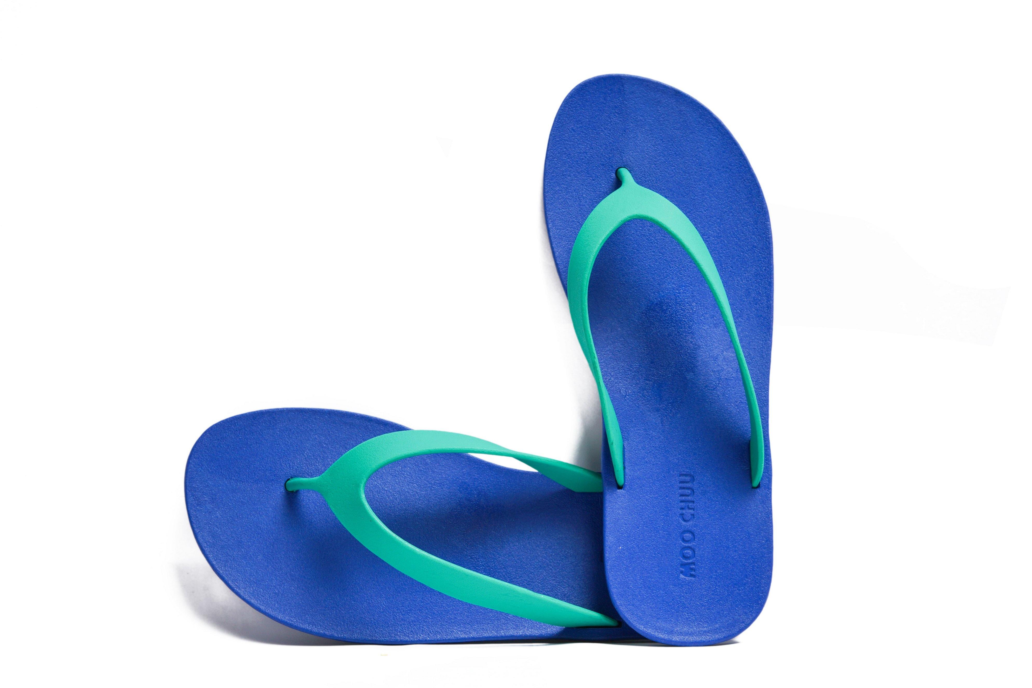 Flippy Blue Sole Green Strap - Moo Chuu India
