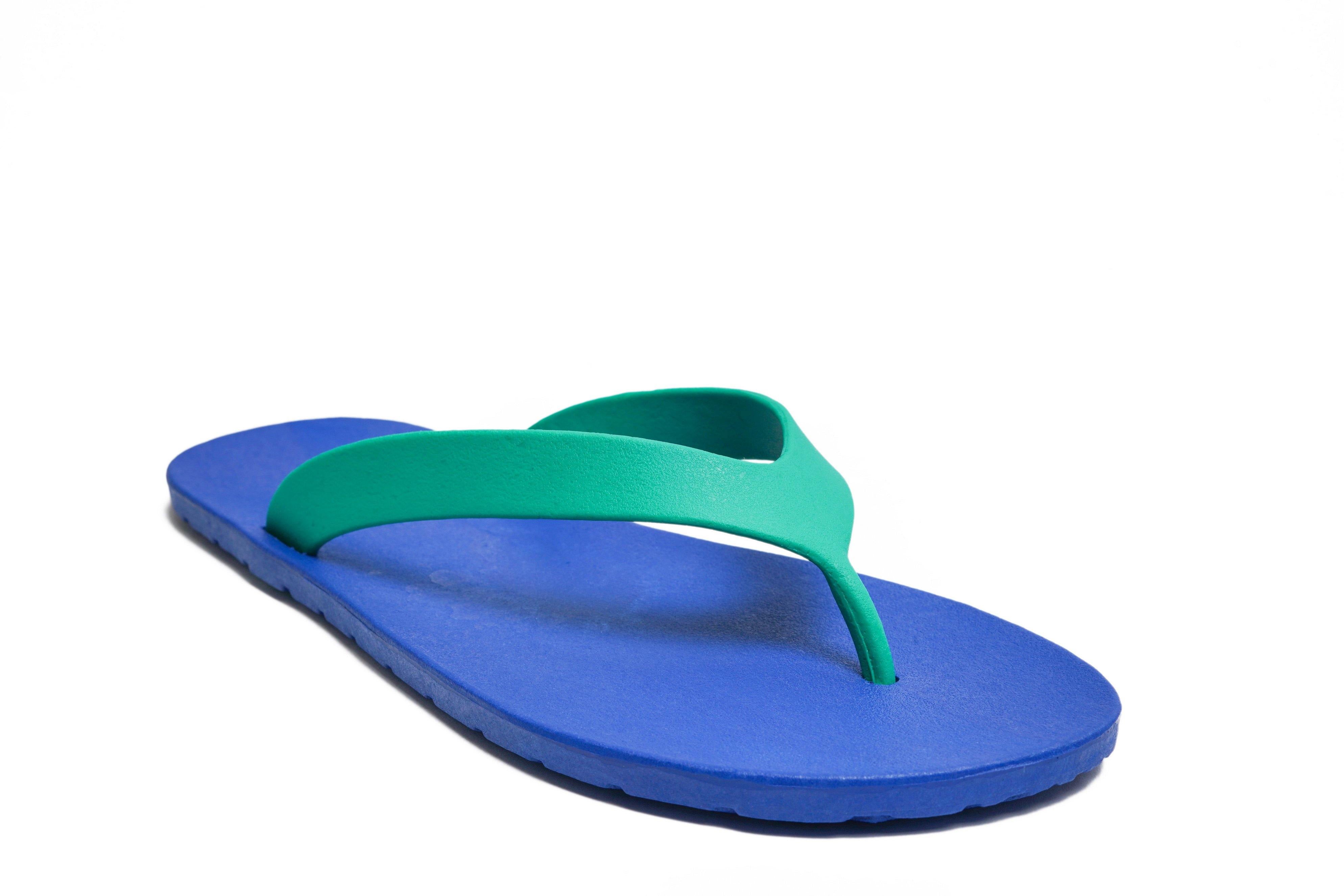 Flippy Blue Sole Green Strap - Moo Chuu India