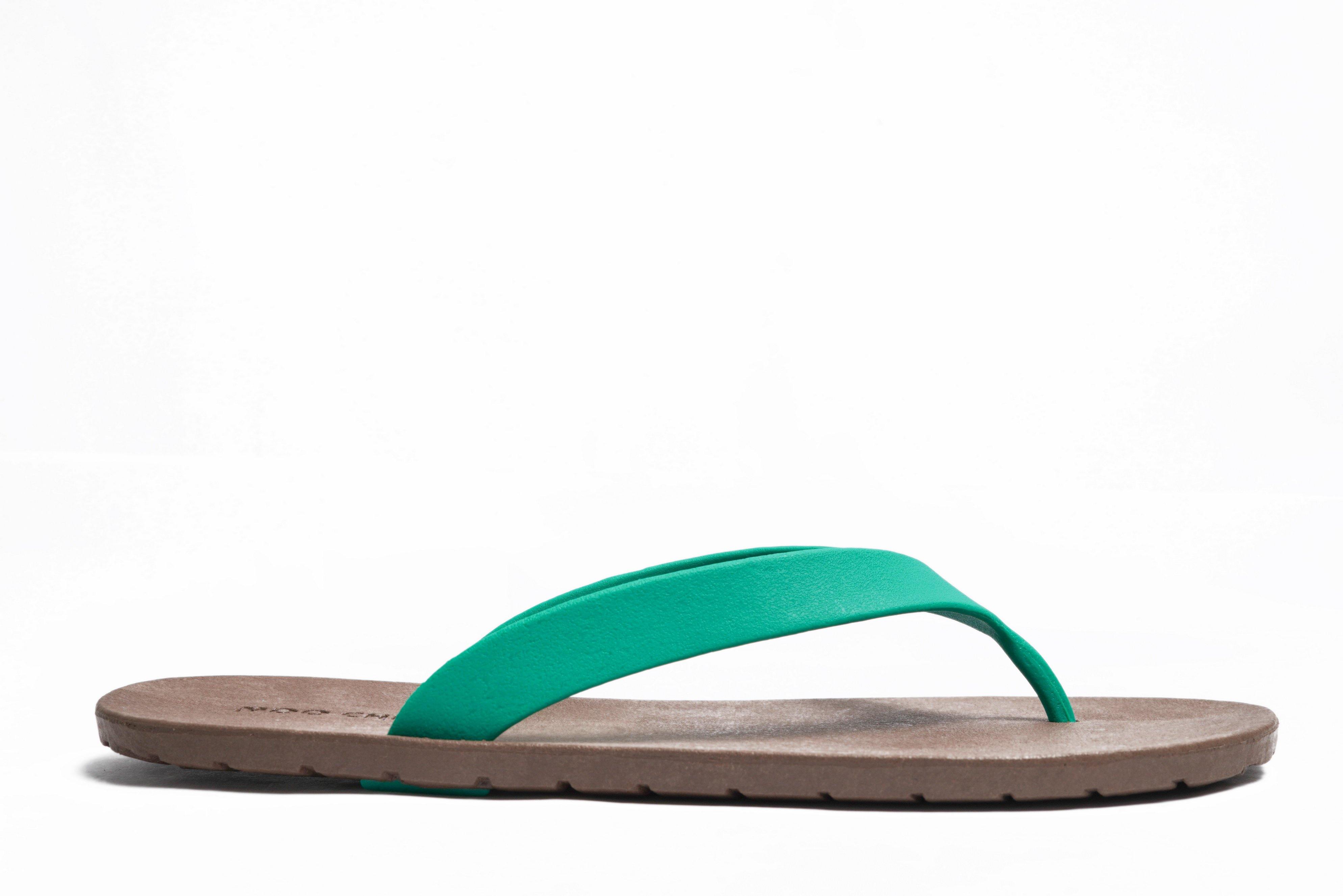 Flippy Brown Sole Green Strap - Moo Chuu India