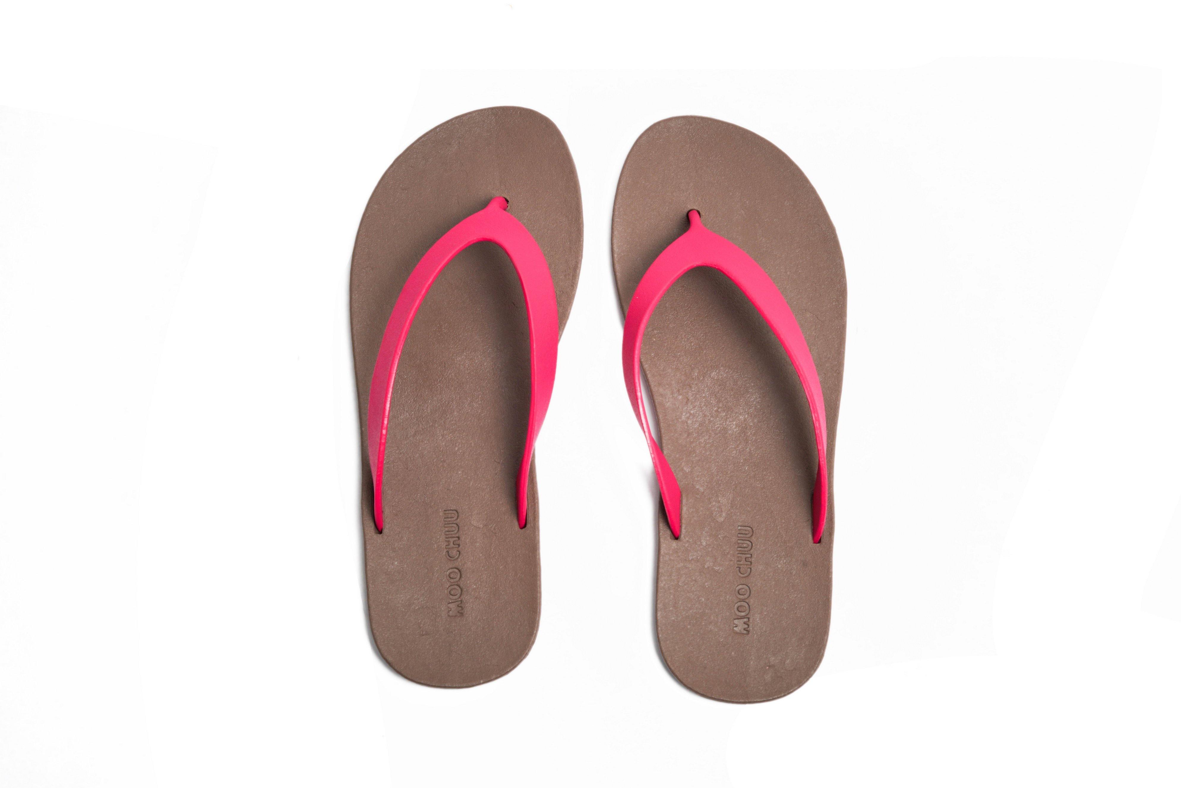 Flippy Brown Sole Pink Strap - Moo Chuu India