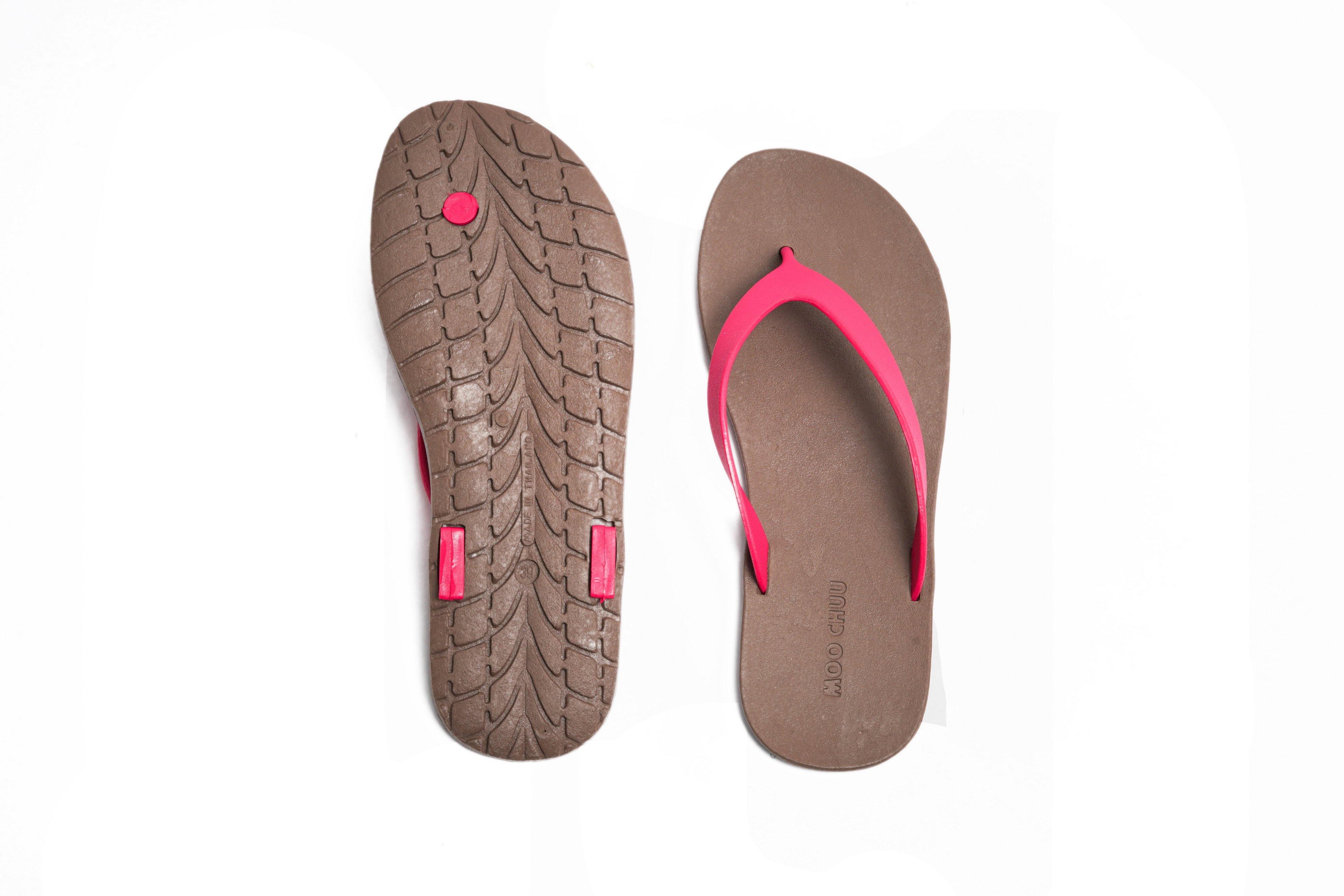 Flippy Brown Sole Pink Strap - Moo Chuu India