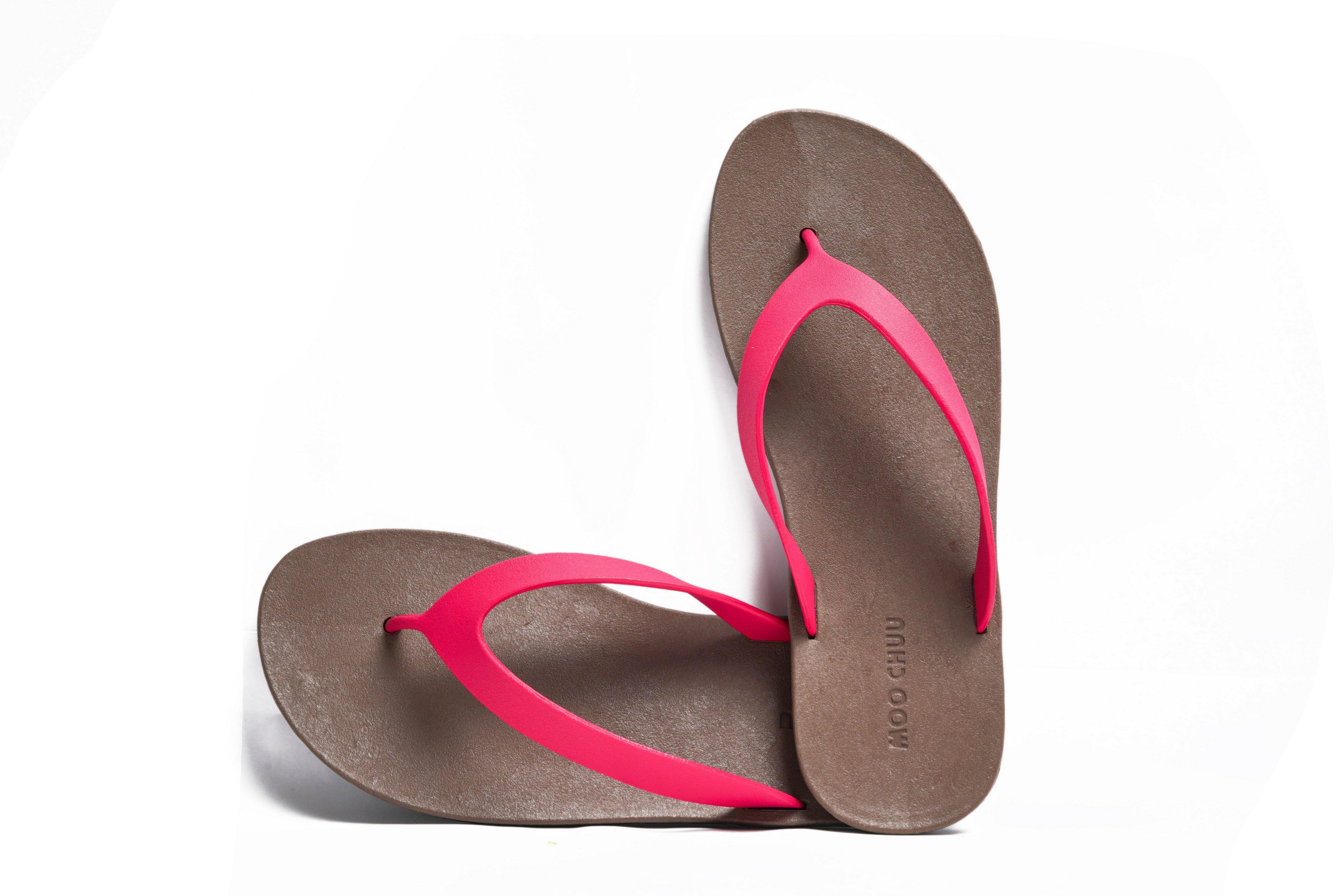 Flippy Brown Sole Pink Strap - Moo Chuu India