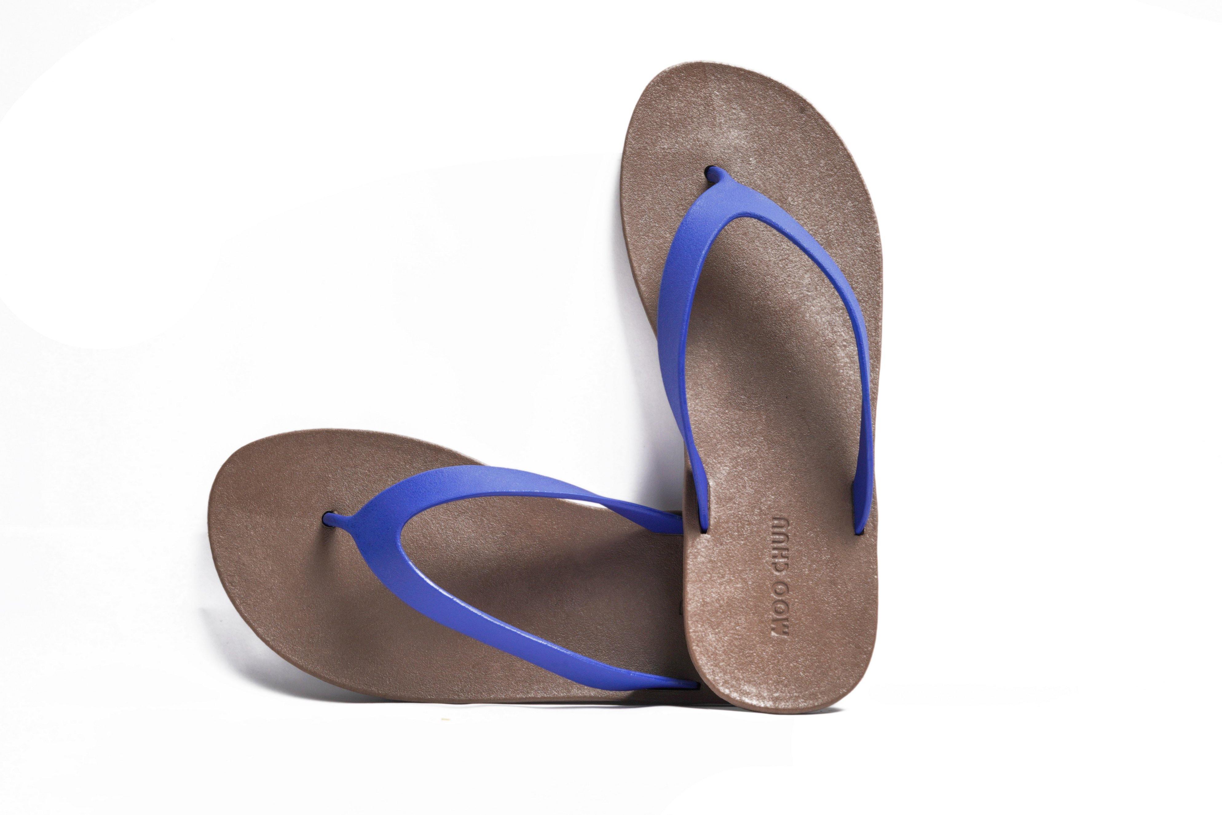 Flippy Brown Sole Blue Strap - Moo Chuu India