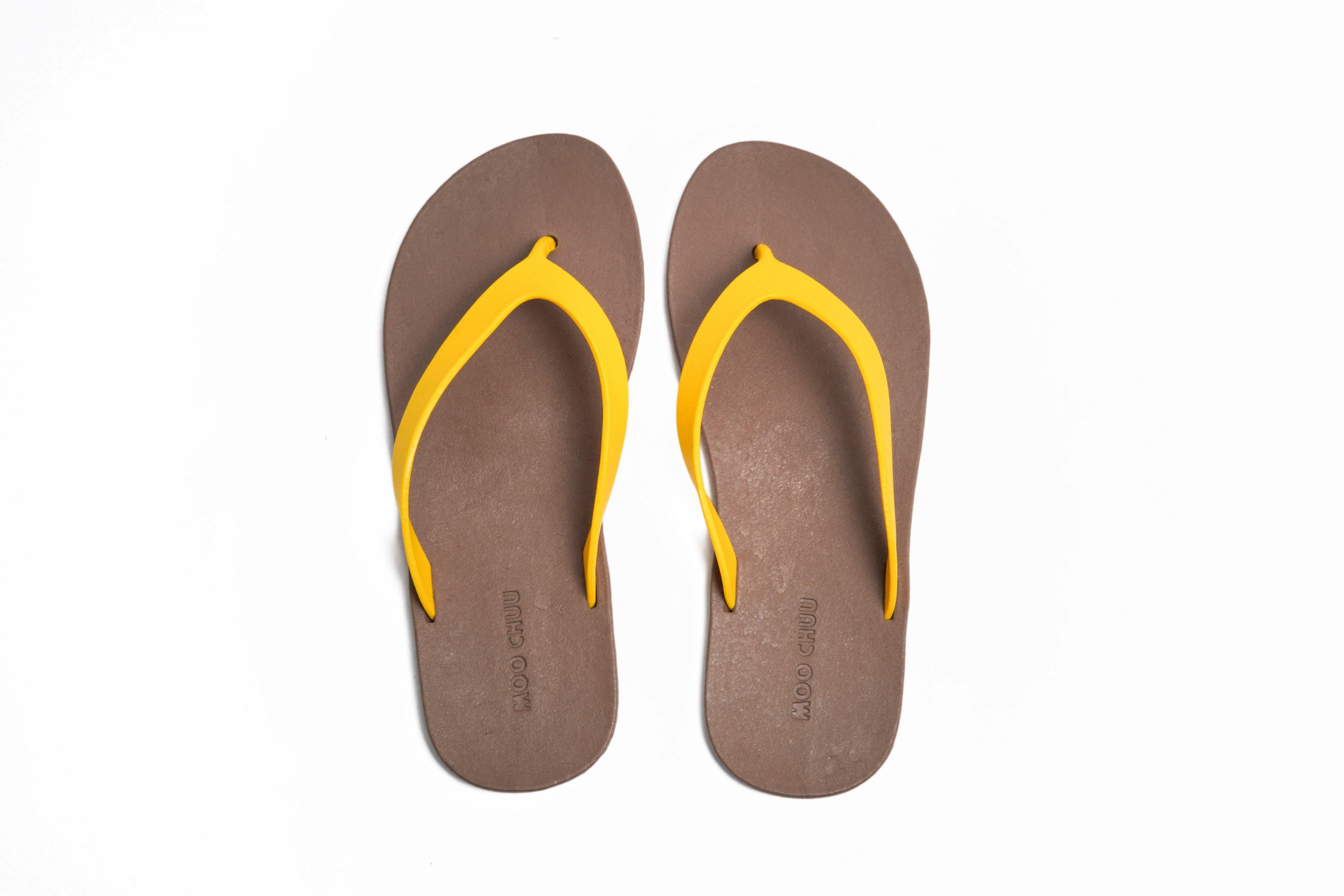 Flippy Brown Sole Yellow Strap - Moo Chuu India
