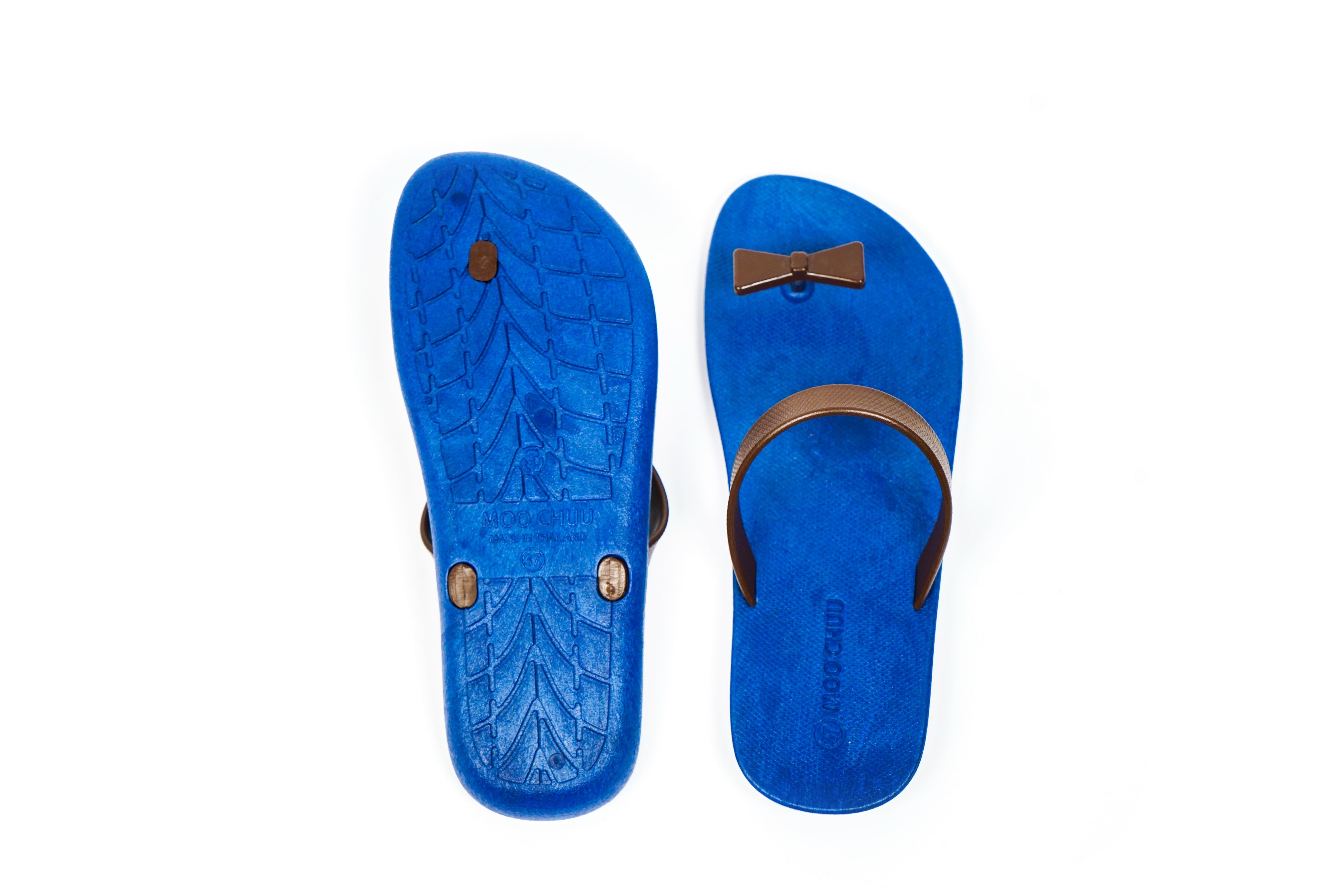 Sweety Bow Blue Sole Brown Strap