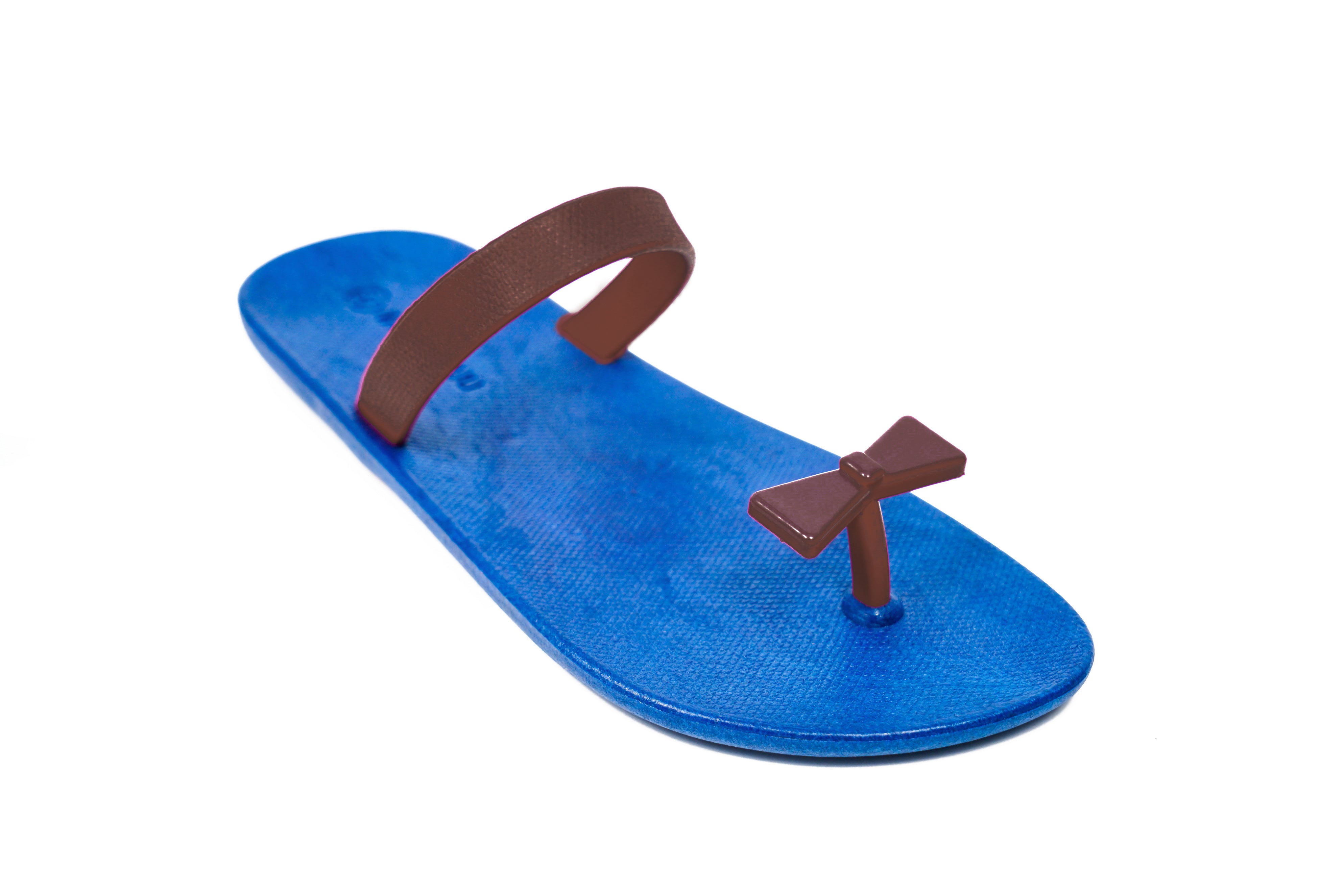 Sweety Bow Blue Sole Brown Strap