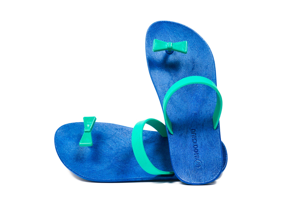 Sweety Bow Blue Sole Green Strap