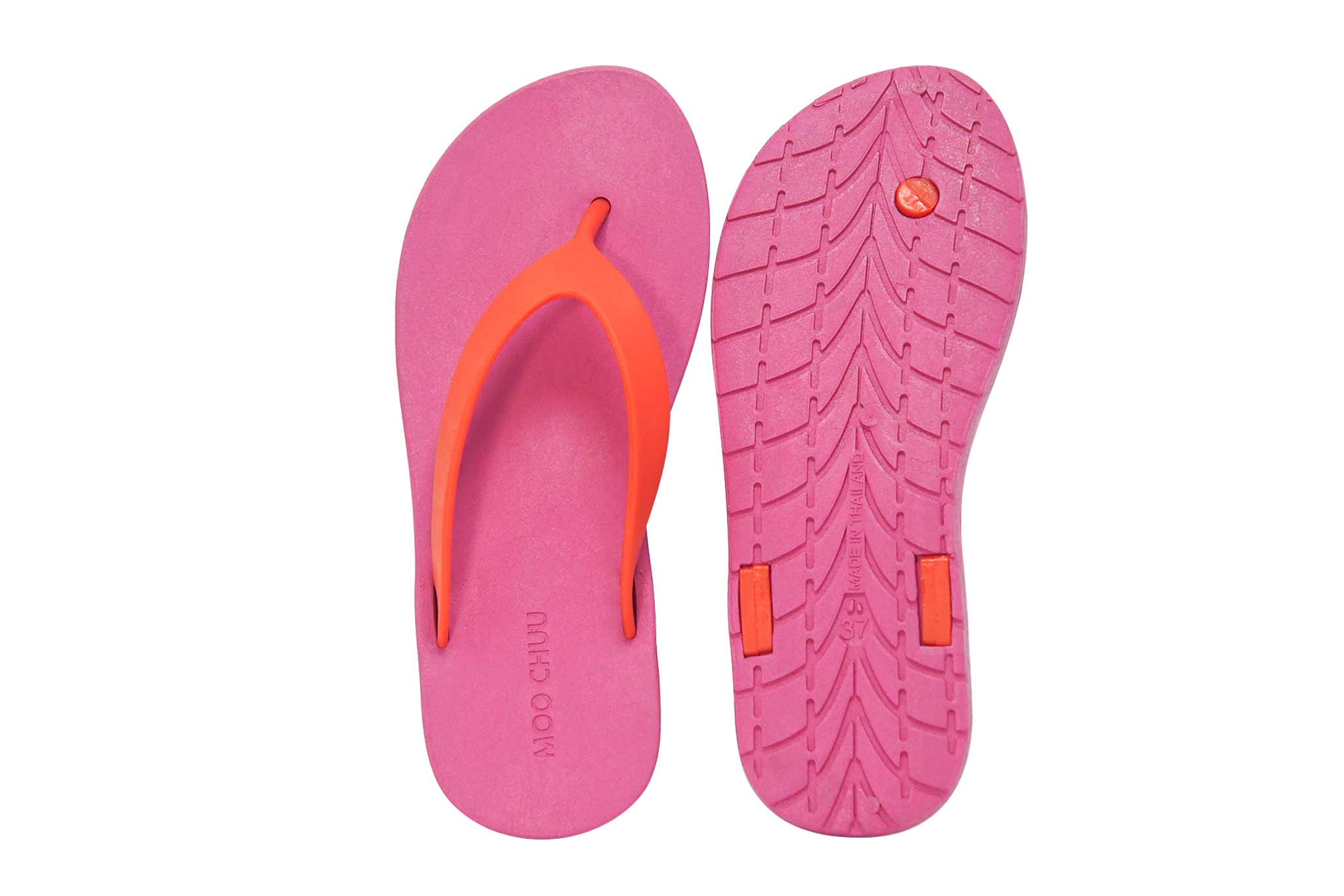 Flippy Pink Sole Red Strap