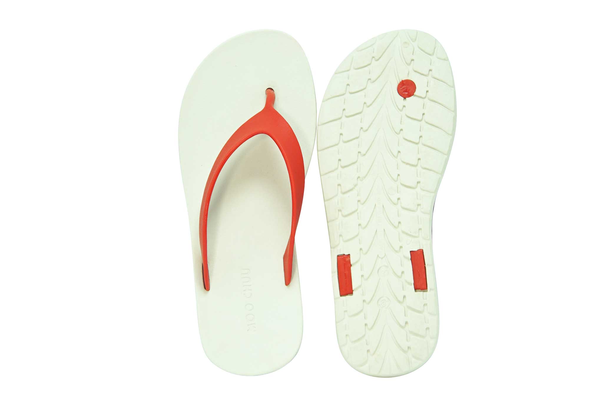 Flippy White Sole Red Strap